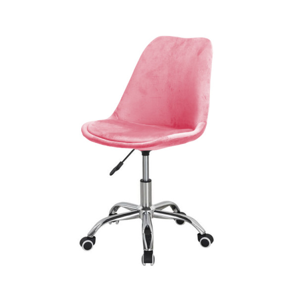 Krzesło obrotowe QZY-402CV velvet różowe