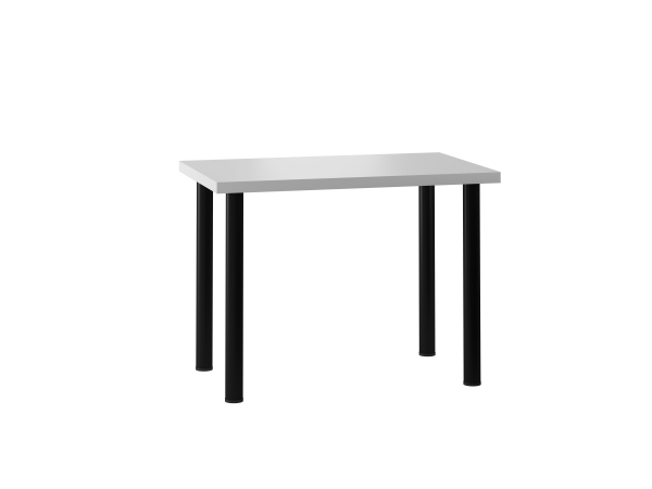 Stół (biały mat) 64x102 /nogi czarny mat/