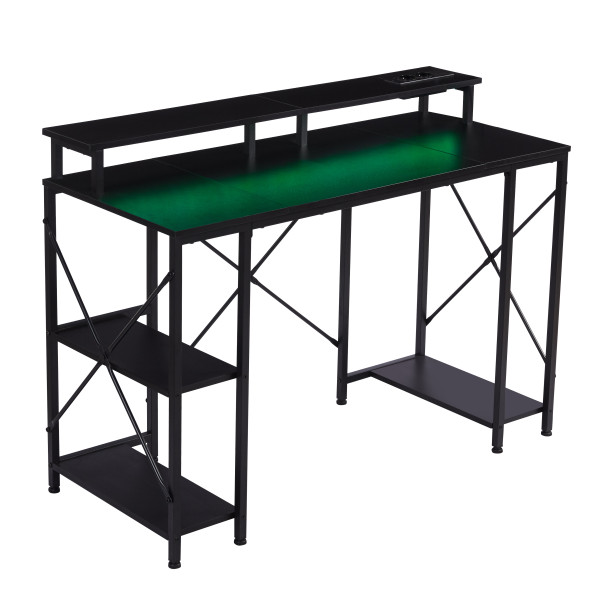 PRZEDSPRZEDAŻ Biurko gamingowe B24-FX LED (czarne)