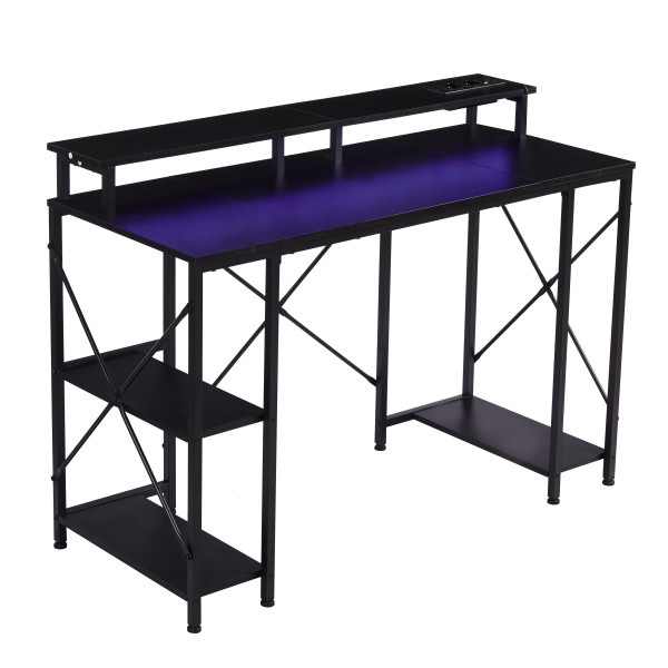 PRZEDSPRZEDAŻ Biurko gamingowe B24-FX LED (czarne)