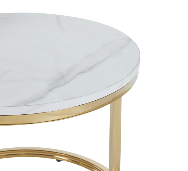 Ława L3-FX (biały marmur/złoty połysk) 70 + 50