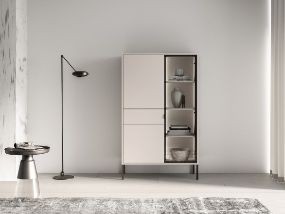 Witryna z oświetleniem BARNEE 01-002 kaszmir