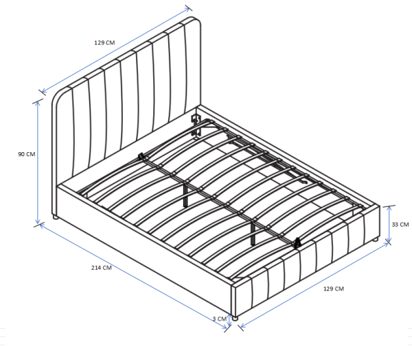 Łóżko LT1-FX tapicerowane 120x200 (szare)