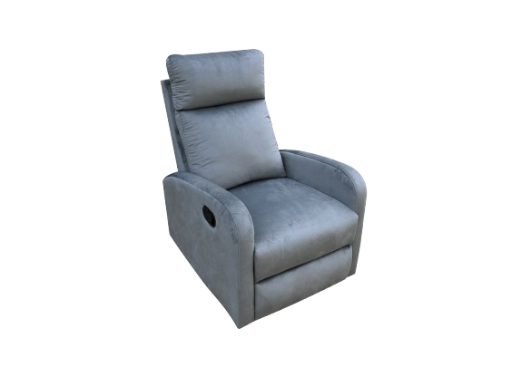 Fotel FR6-FX wypoczynkowy rozkładany velvet (szary)