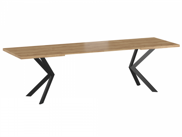Stół rozkładany (dąb złoty craft /czarny) 140(270)x85