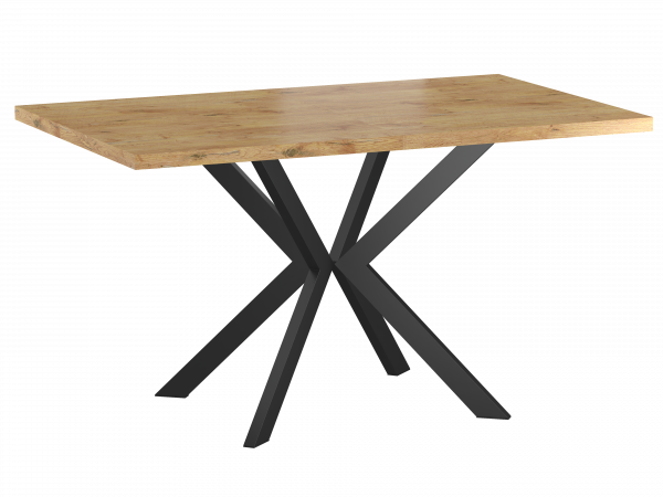 Stół rozkładany (dąb lancelot /czarny) 140(270)x85