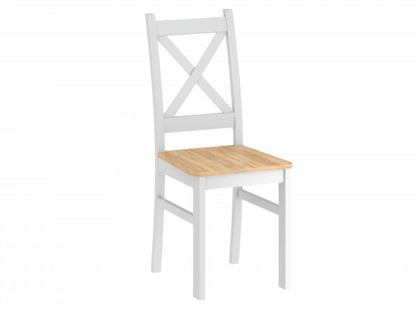 Krzesło CARLO białe (siedzisko dąb złoty craft)
