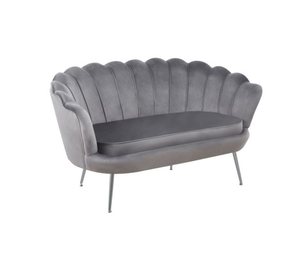Sofa SF1-FX velvet (szara) /nogi srebrne