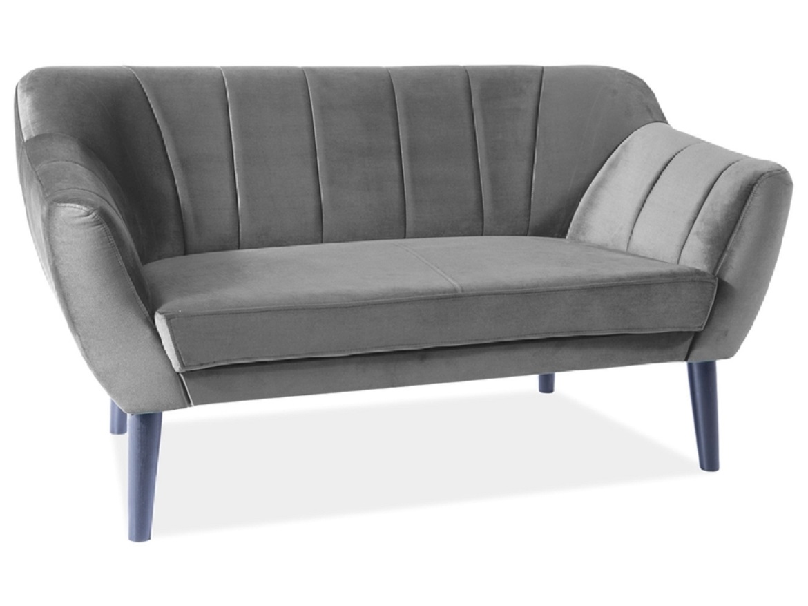 SOFA TREFL 2 VELVET KOLOR SZARY  / WENGE