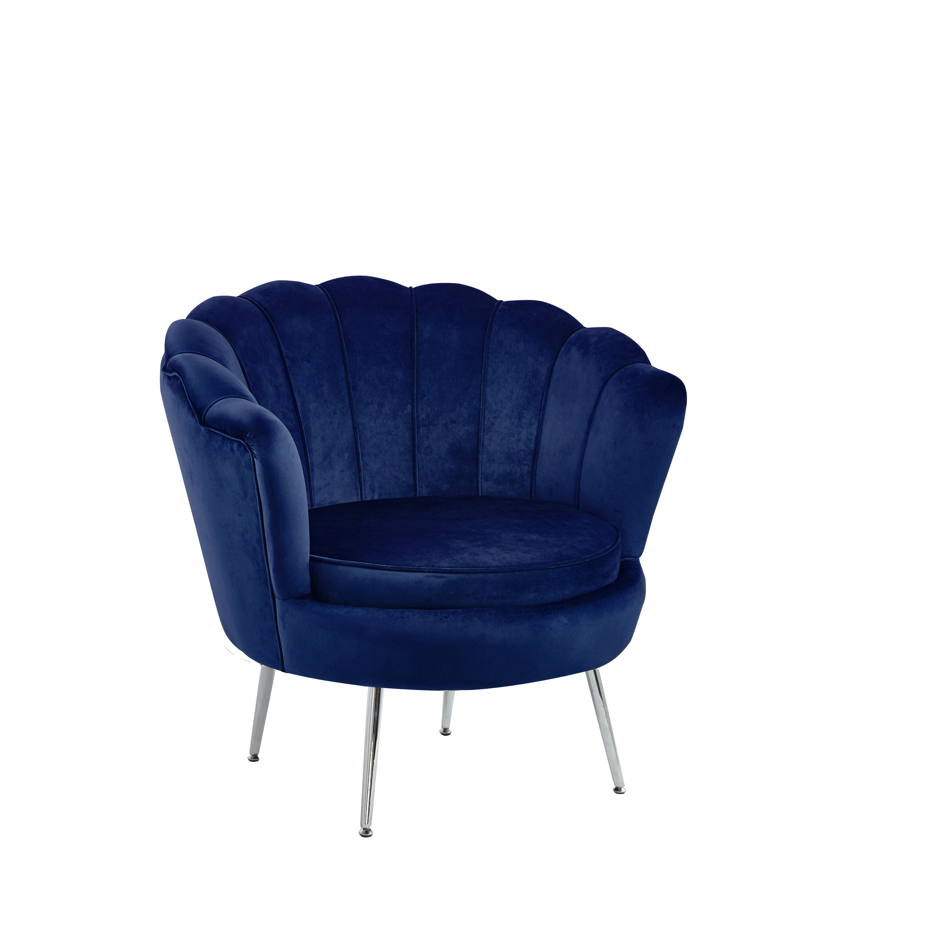 Fotel LC-032-1 niebieski /nogi chrom srebrne