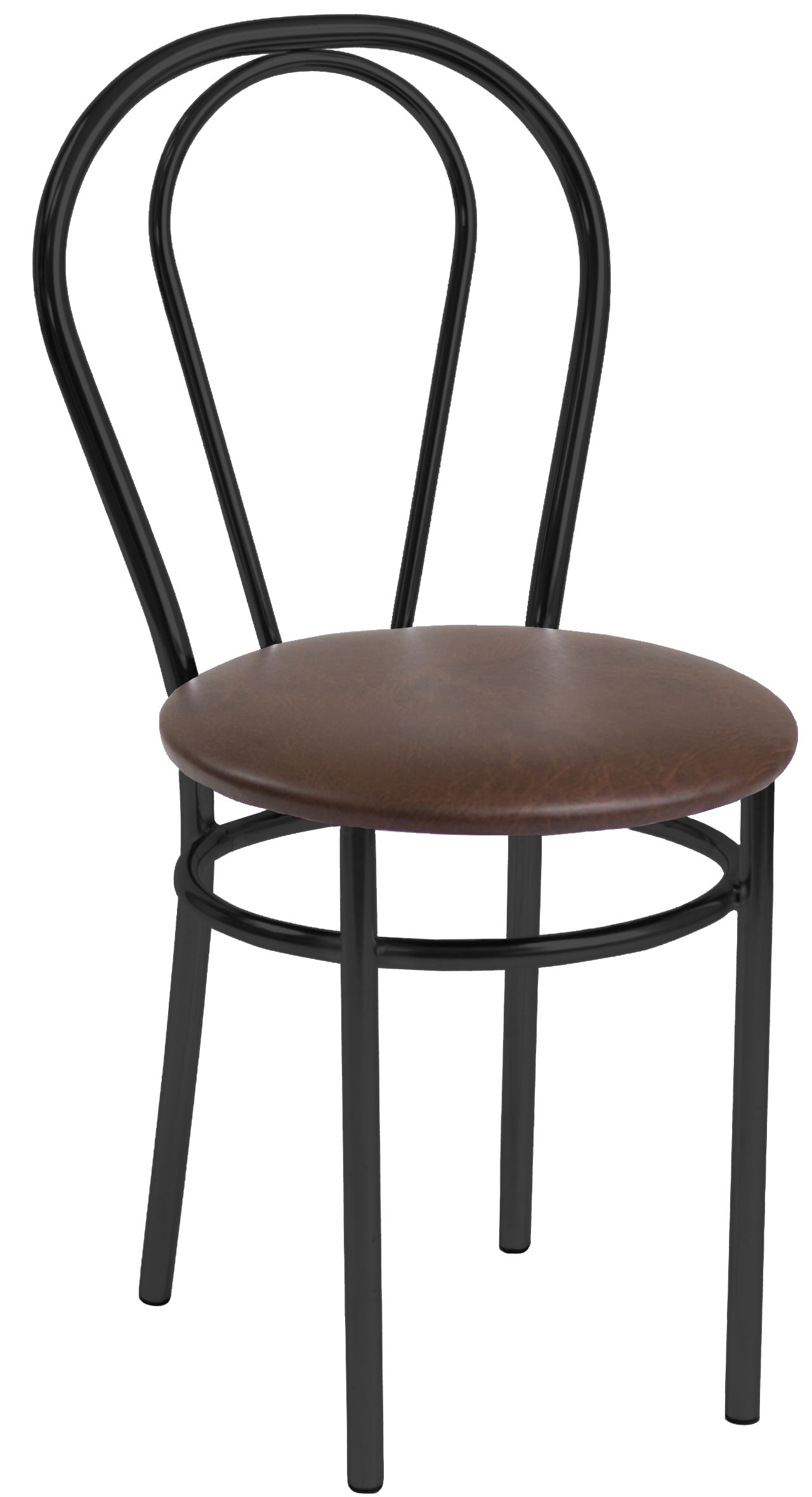 Krzesło Tulipan (ciemny brąz) - czarny stelaż