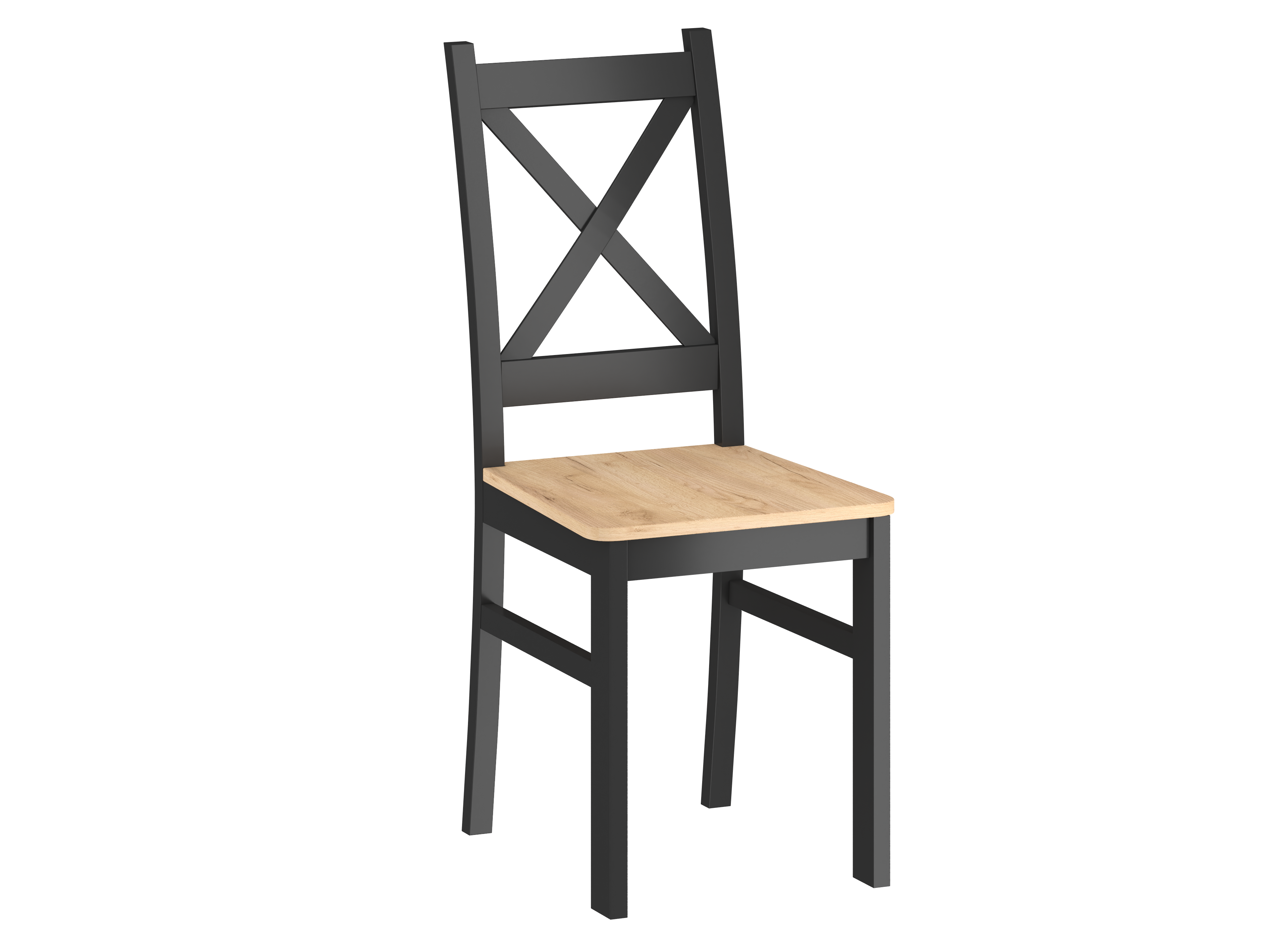Krzesło CARLO czarne (siedzisko dąb złoty craft)