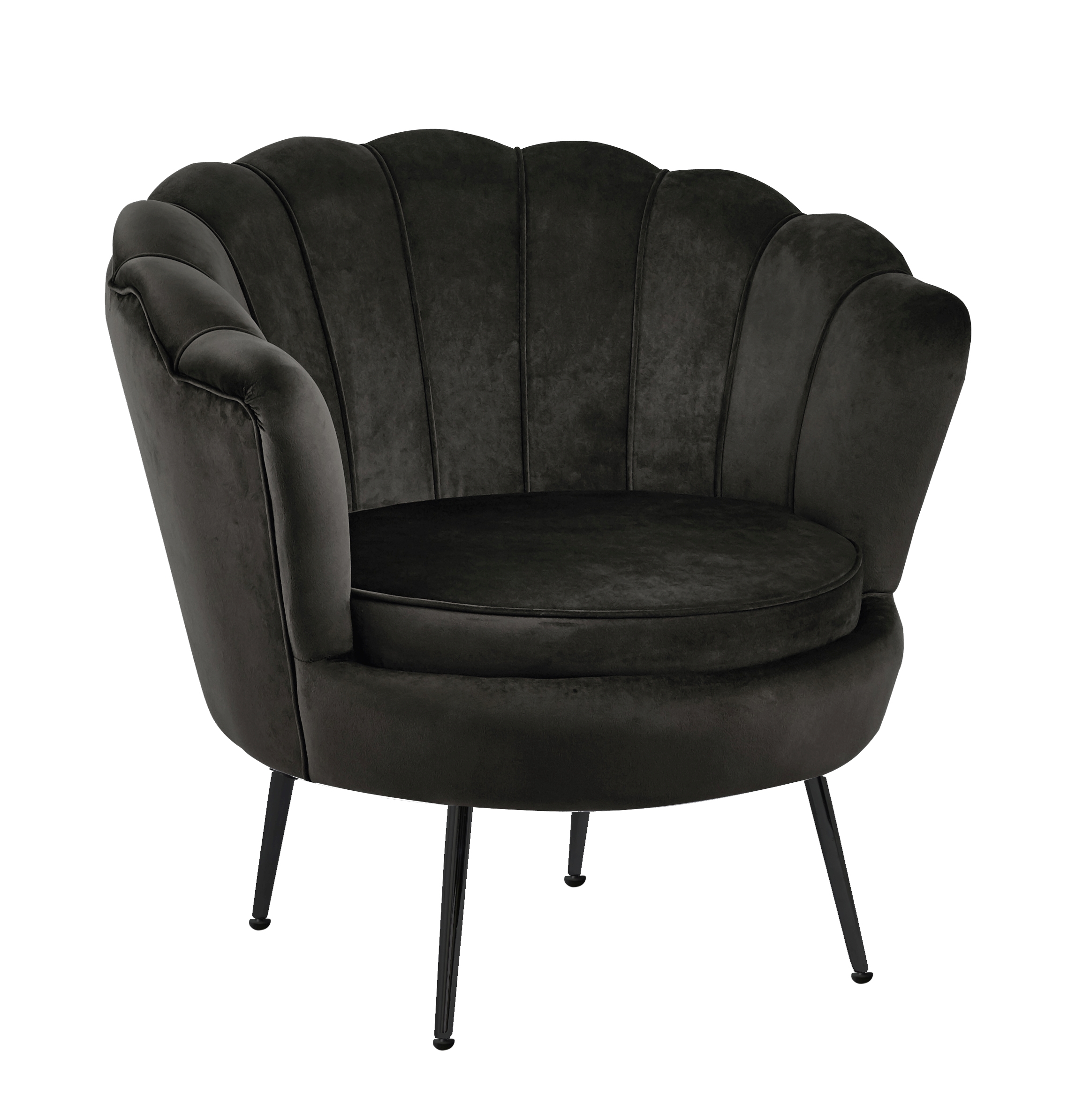 Fotel LC-032-1 velvet (czarny) /nogi czarne/