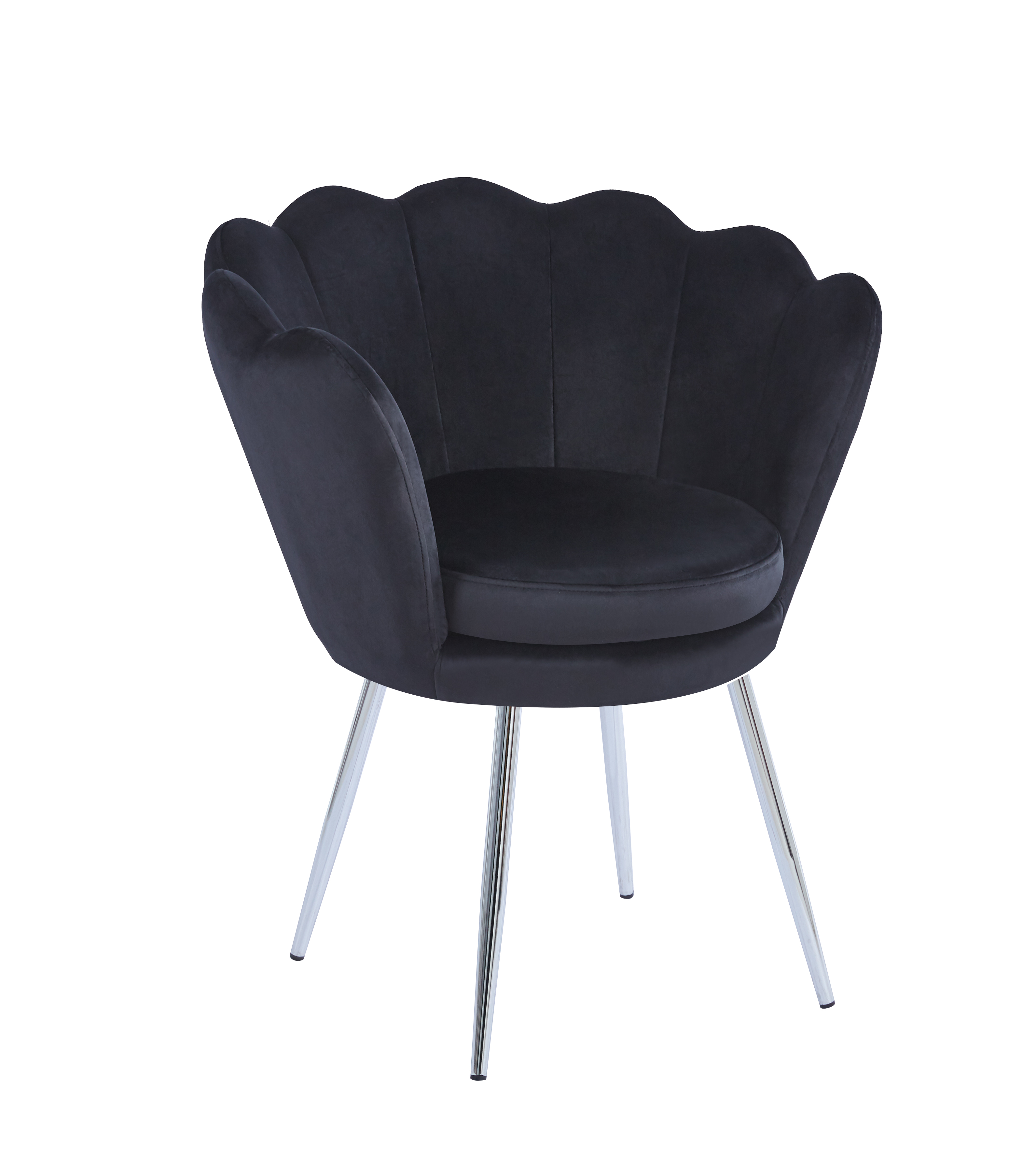 Fotel velvet FR1-FX (czarny) /nogi srebrne/