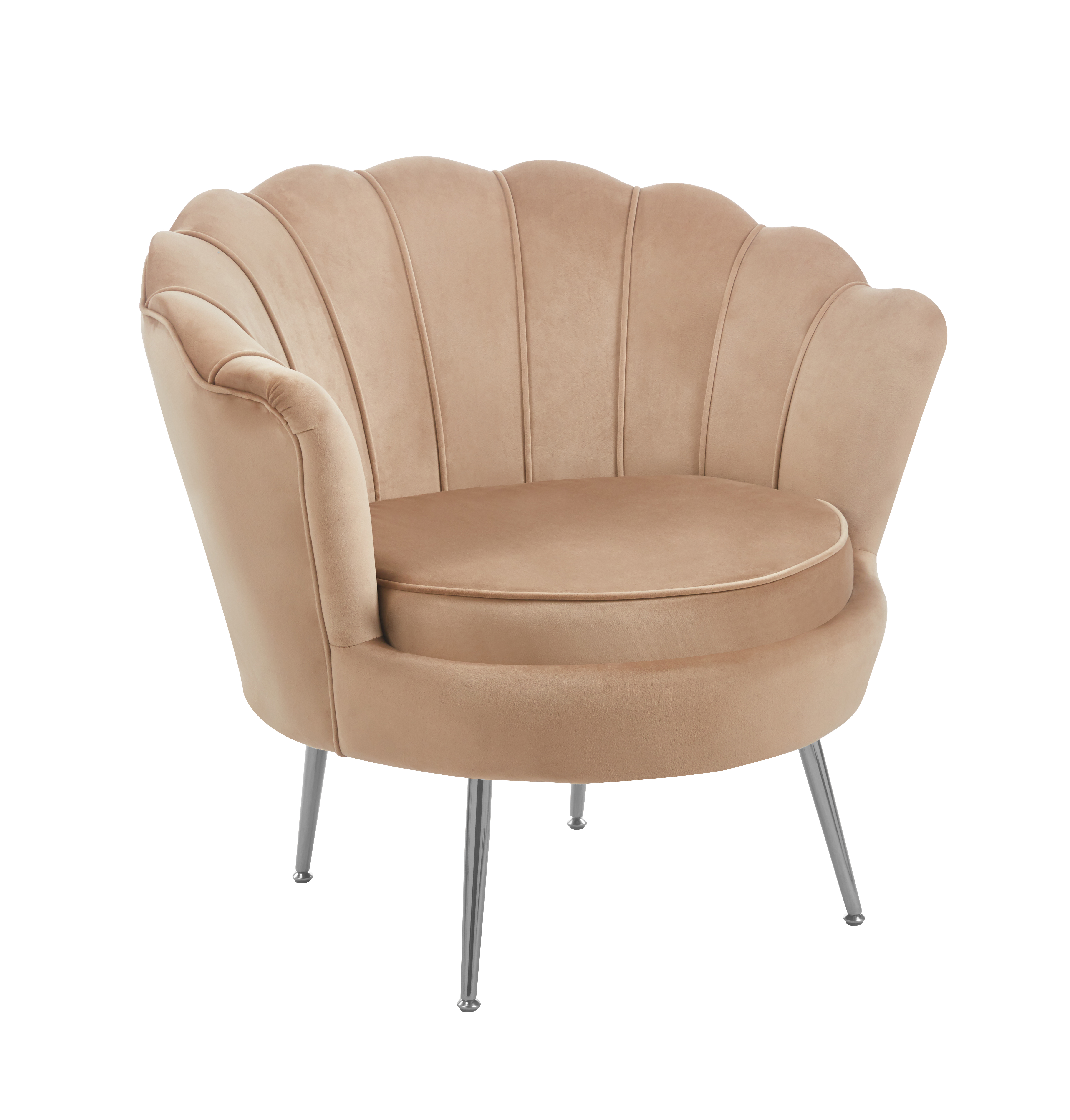 Fotel LC-032 velvet  Riviera 24 (cappuccino) /nogi srebrne/