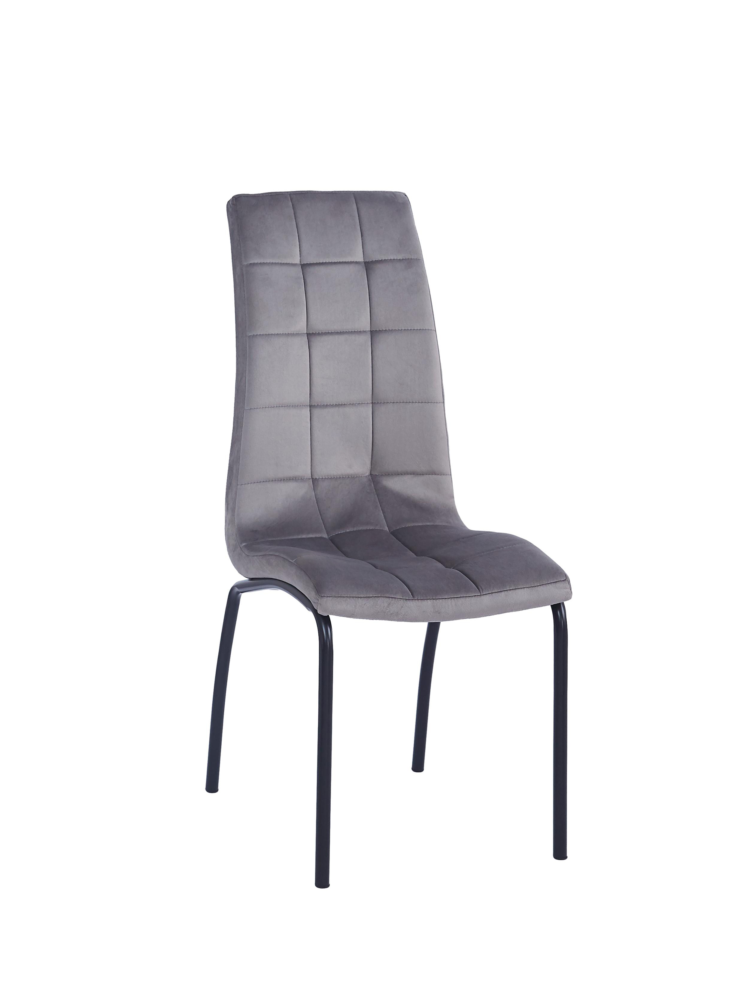 Krzesło DC2-092V (B) velvet (szare) - czarny stelaż
