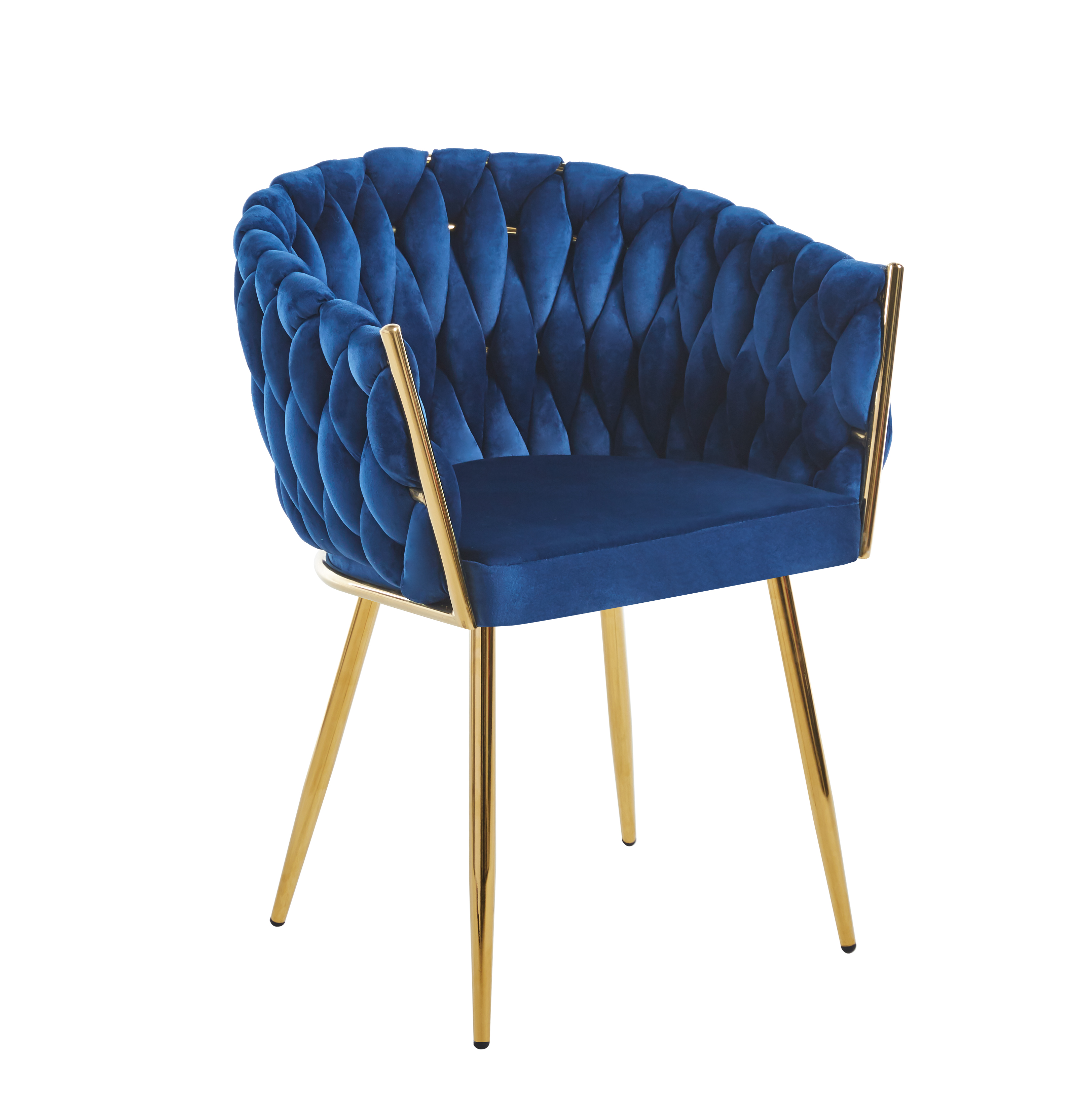 Krzesło K7-FX (G) velvet (niebieskie) - złoty stelaż