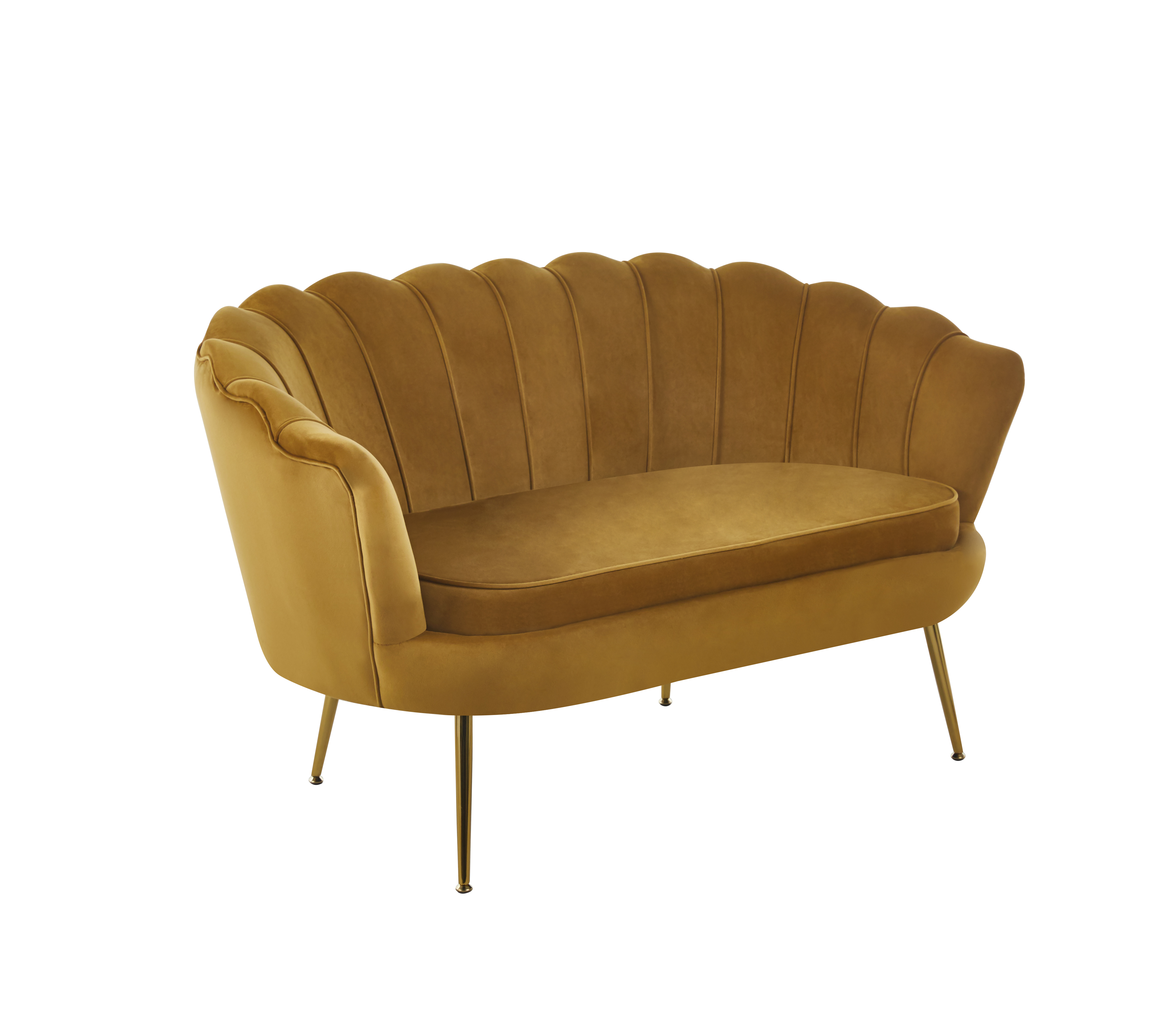 Sofa SF1-FX velvet (curry) /nogi złote/