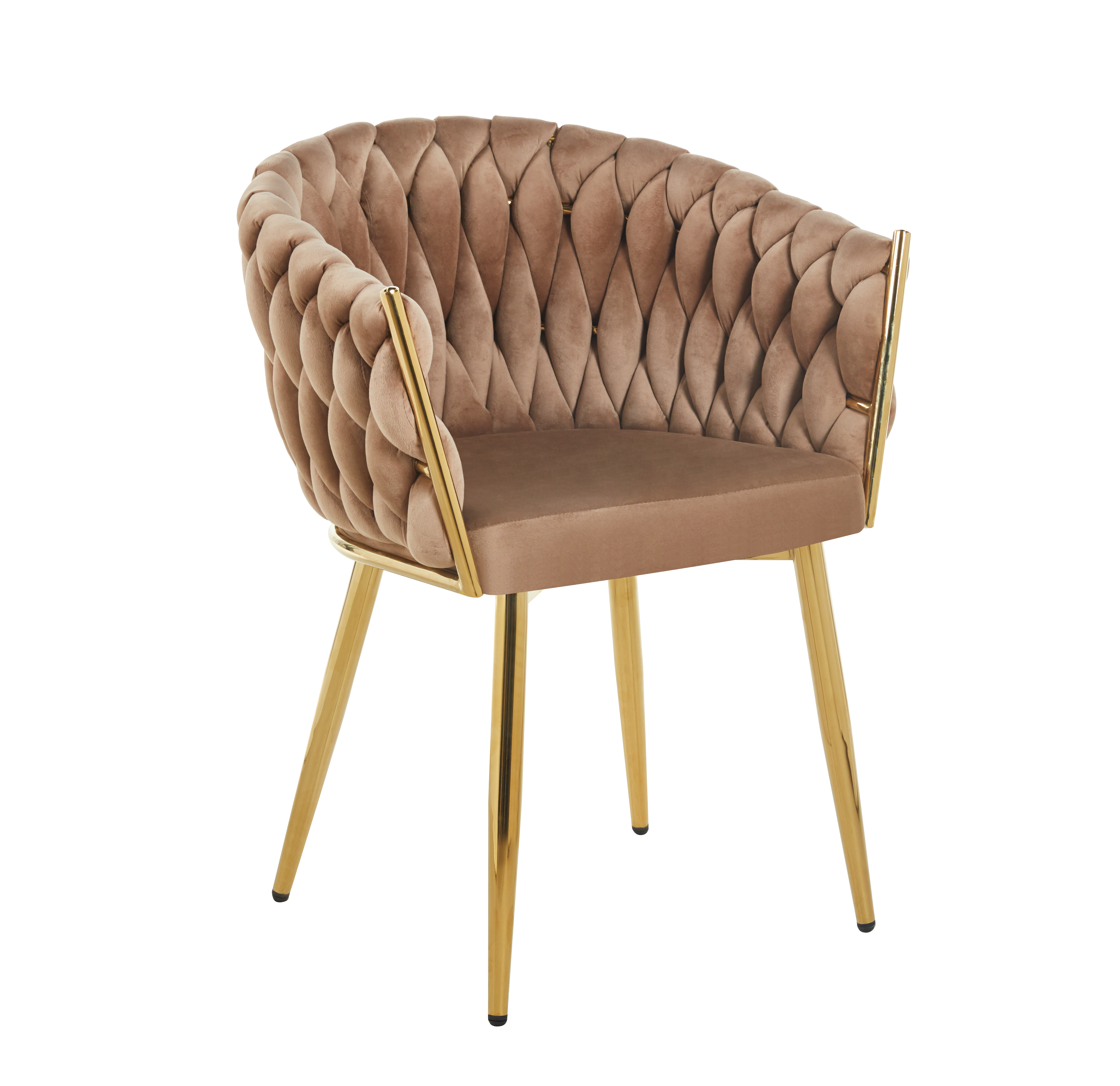 Krzesło K7-FX velvet (cappuccino) - złoty stelaż