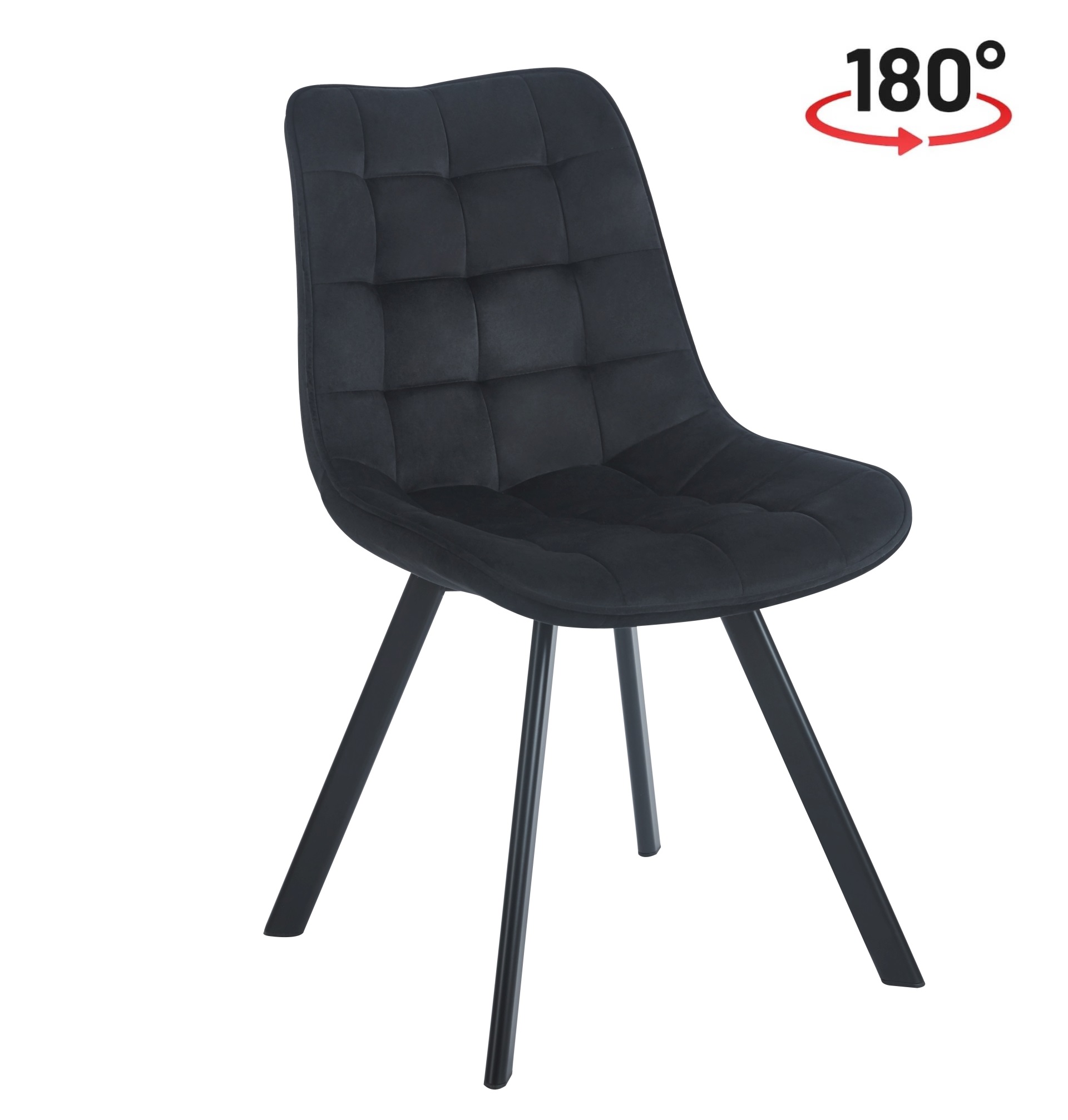 Krzesło KO265-FX velvet (czarny) obracane siedzisko