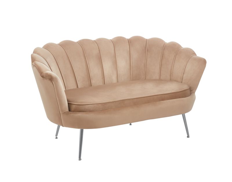 Sofa SF1-FX velvet (cappuccino) /nogi srebrne