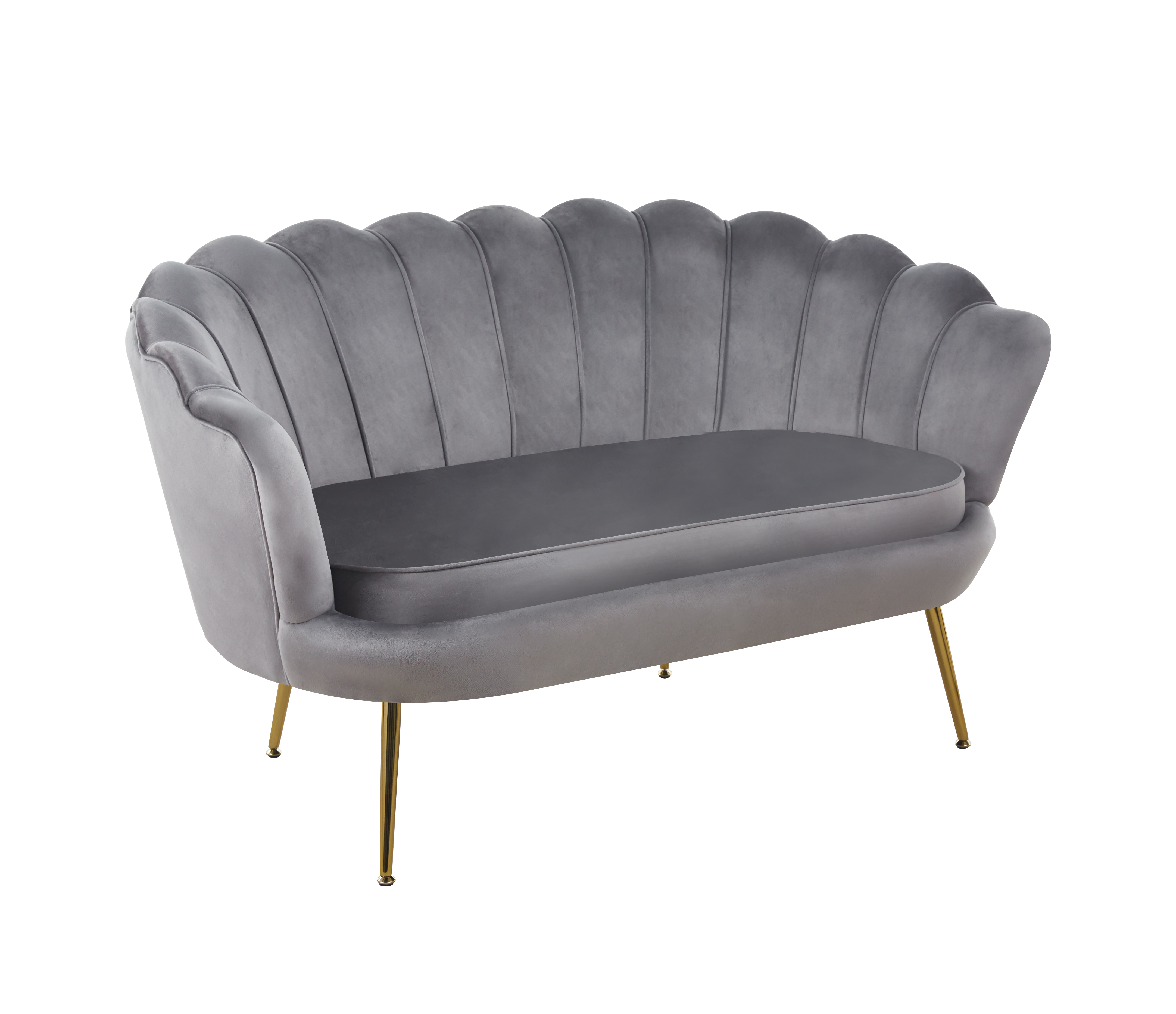 Sofa SF1-FX velvet (szara) /nogi złote/