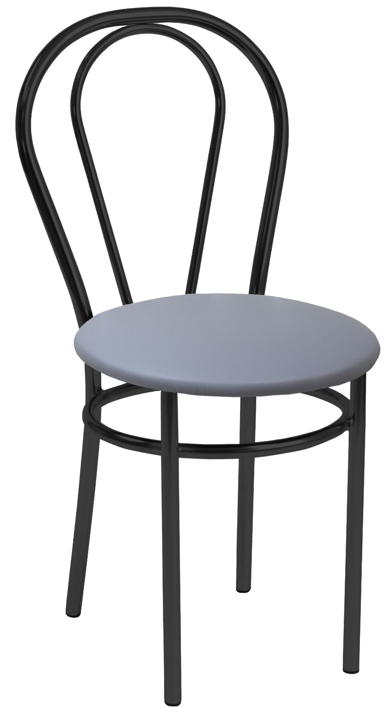 Krzesło Tulipan (eco szare) - czarny stelaż
