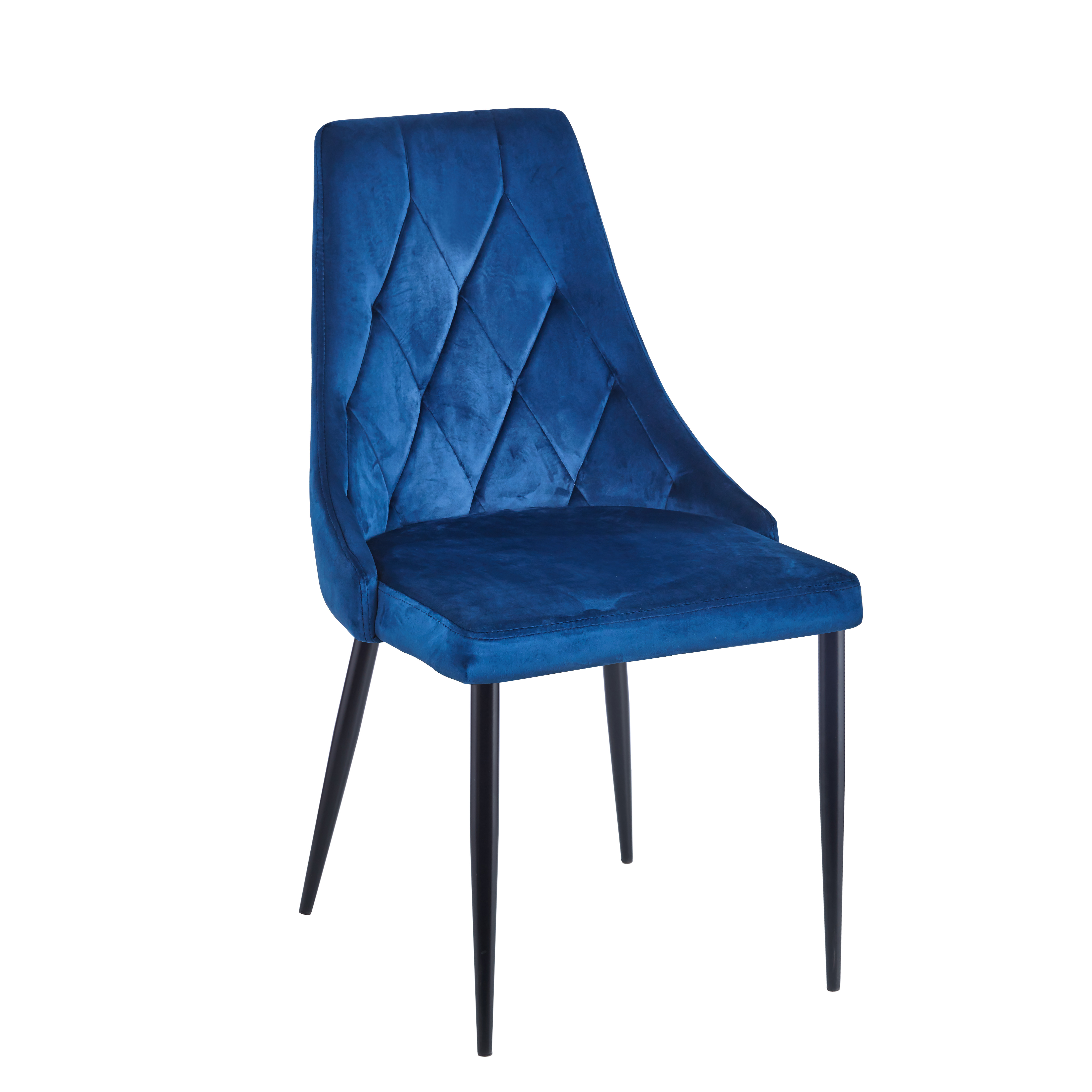 Krzesło MC-01-2 velvet (niebieskie) - czarne  nogi