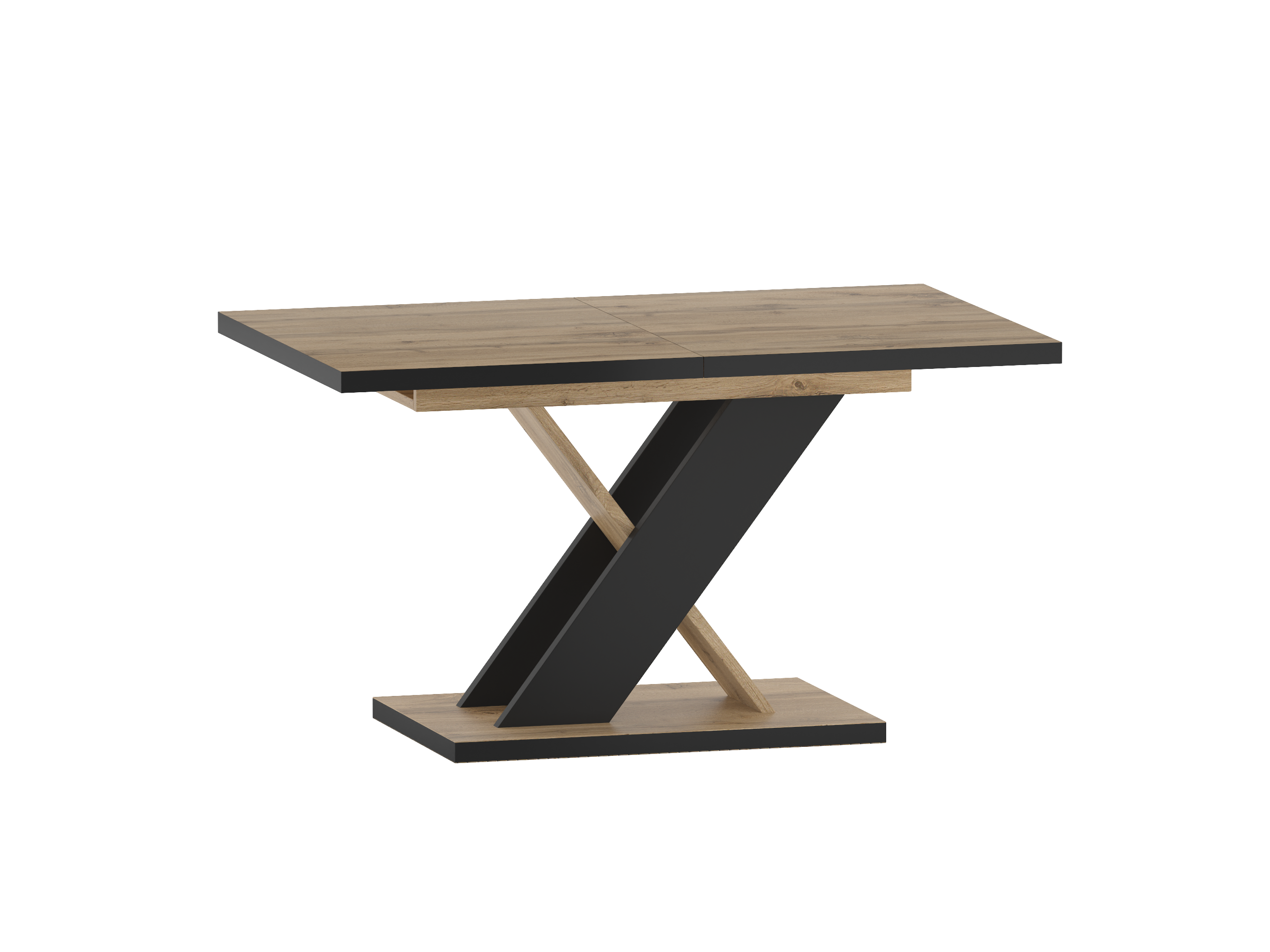 Stół rozkładany ST16-FX (dąb wotan/czarny) 85x138(208)
