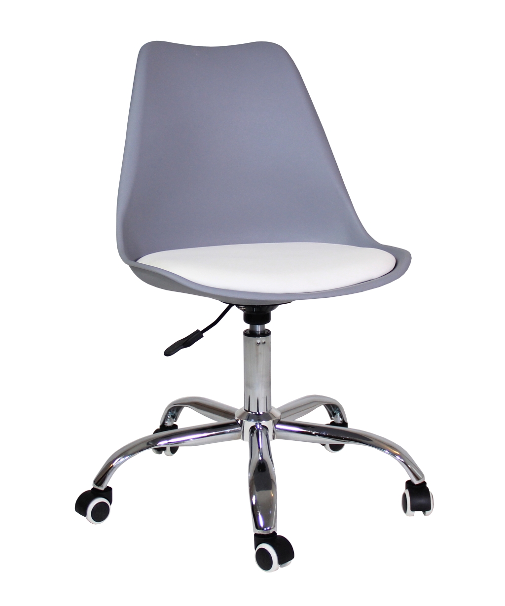 Krzesło obrotowe QZY-402C szare + biała poduszka