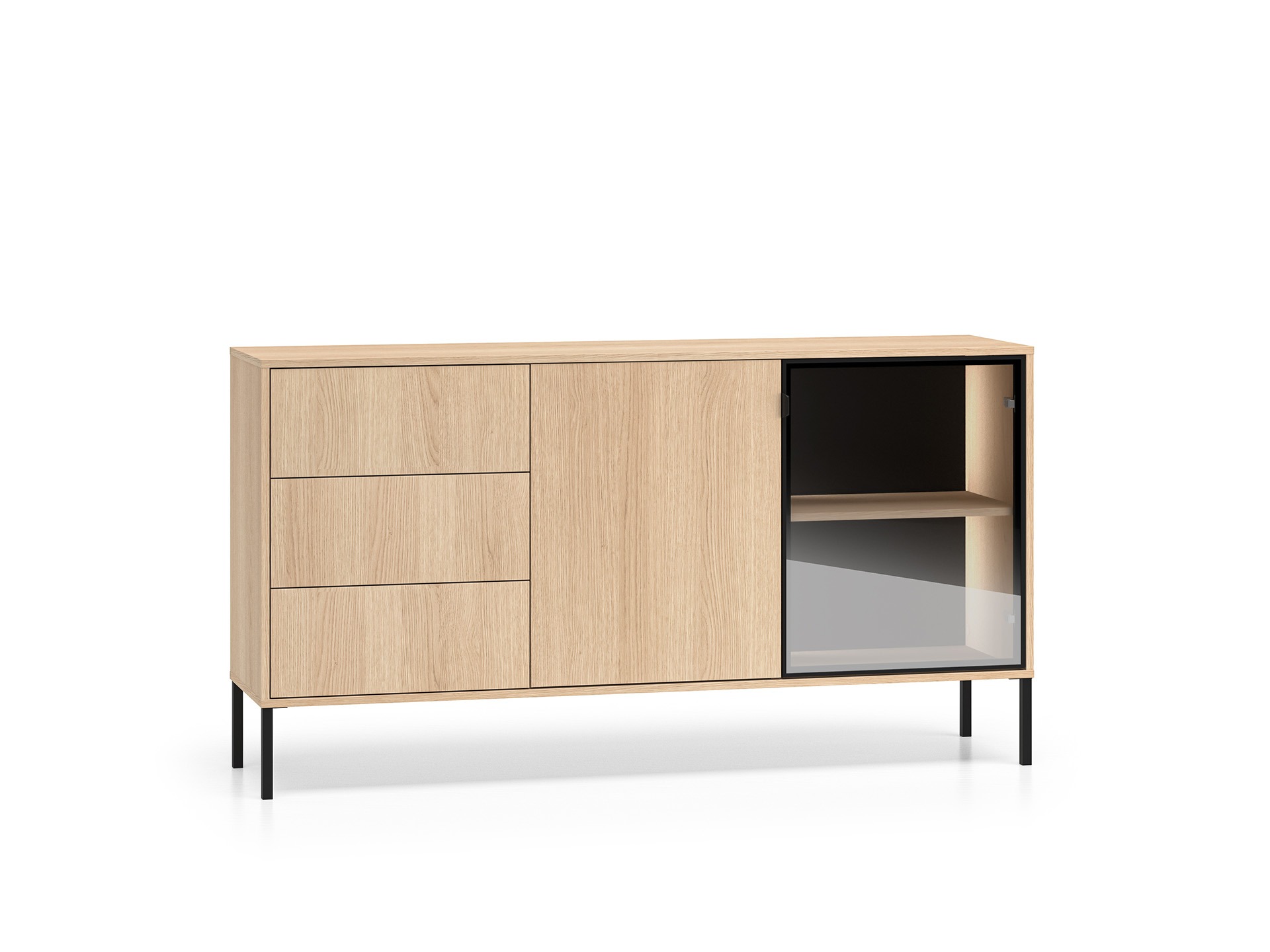 Komoda z oświetleniem BARNEE 02-001 odcienie drewna