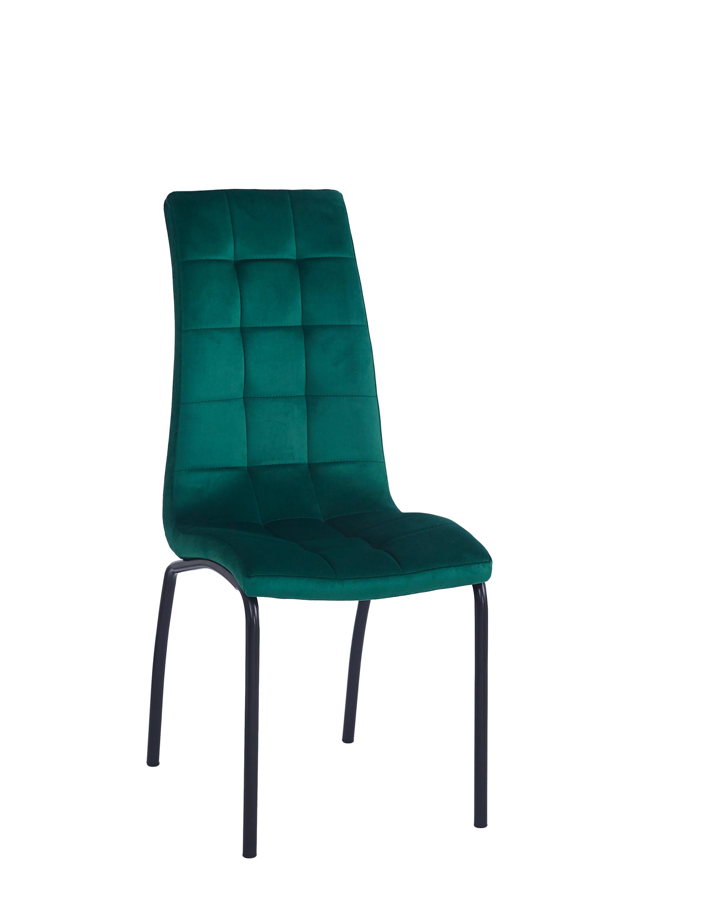 Krzesło DC2-092V (B) velvet (zielone) - czarny stelaż