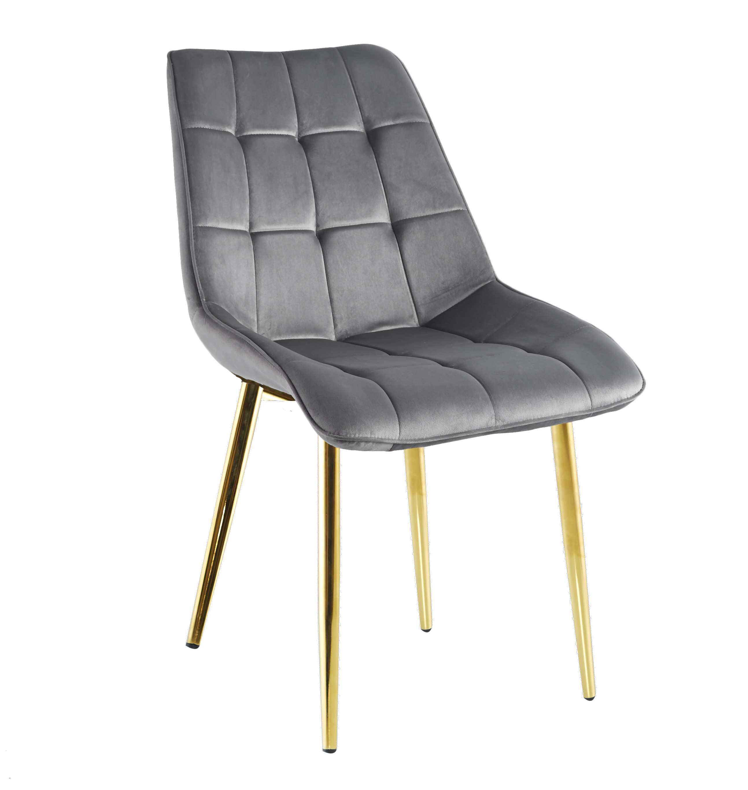 Krzesło velvet (szare) / złote nogi