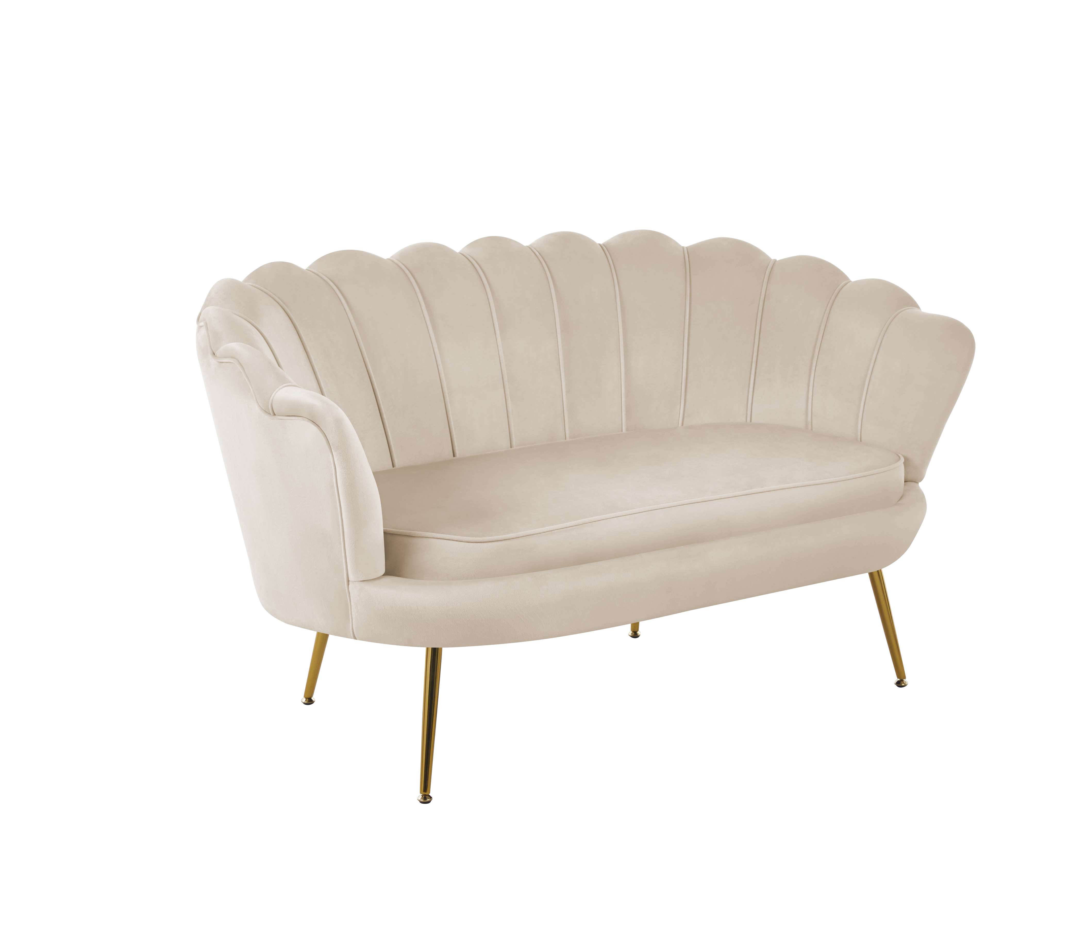 Sofa SF1-FX velvet (beżowa) /nogi złote/