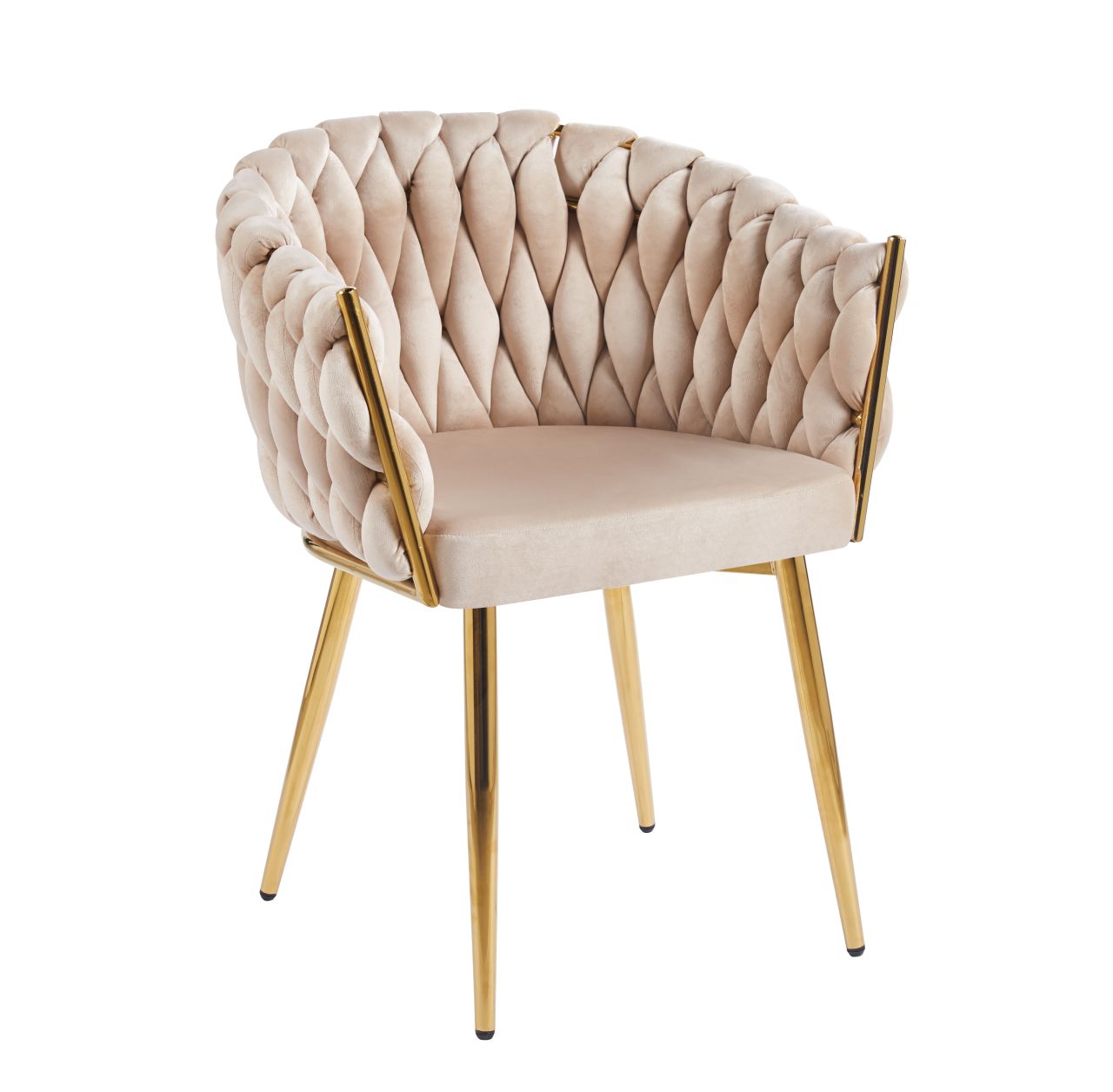 Krzesło K7-FX (G) velvet (beżowe) - złoty stelaż