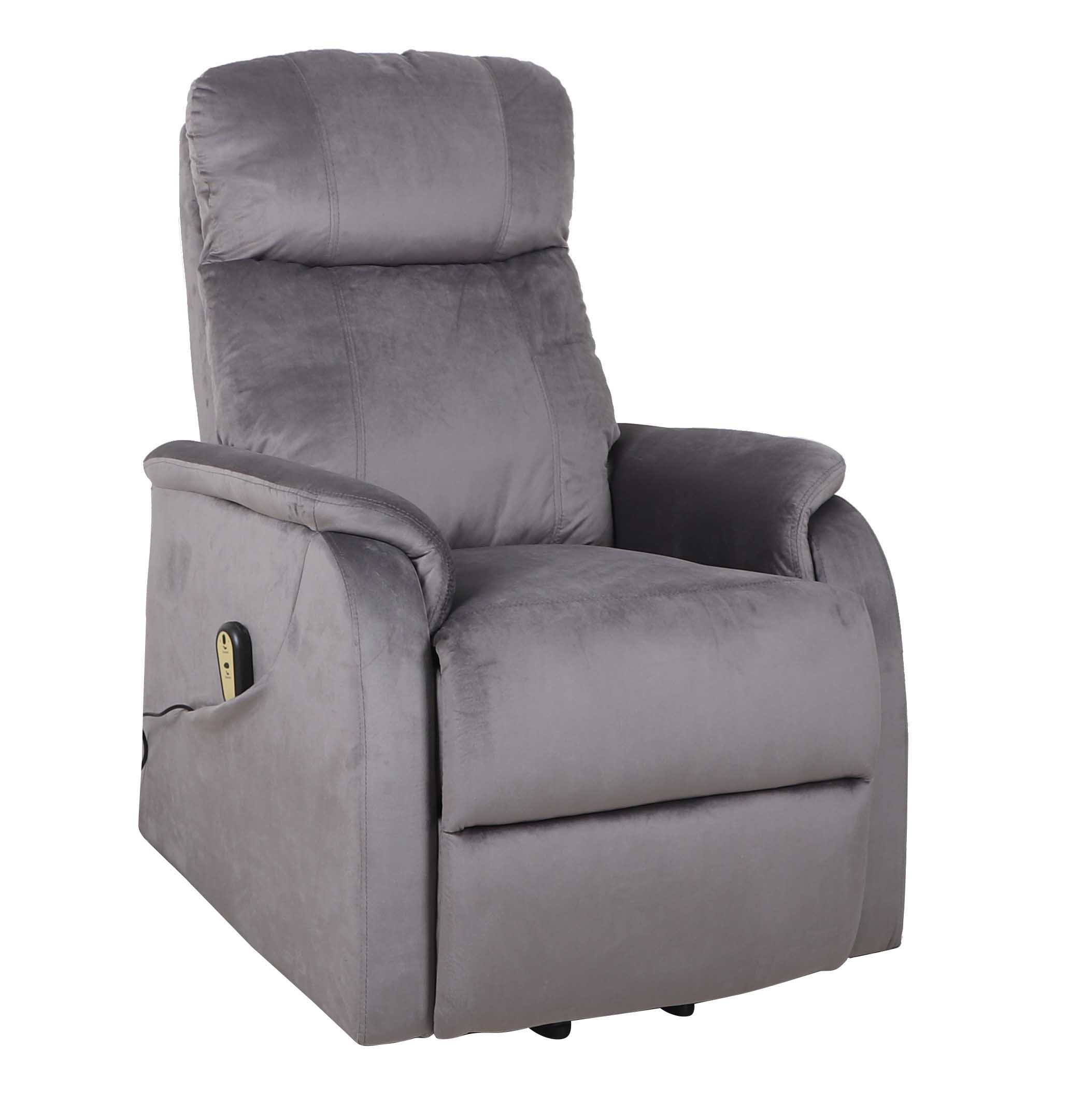 Fotel wypoczynkowy FR3-FX rozkładany elektrycznie (velvet) / szary