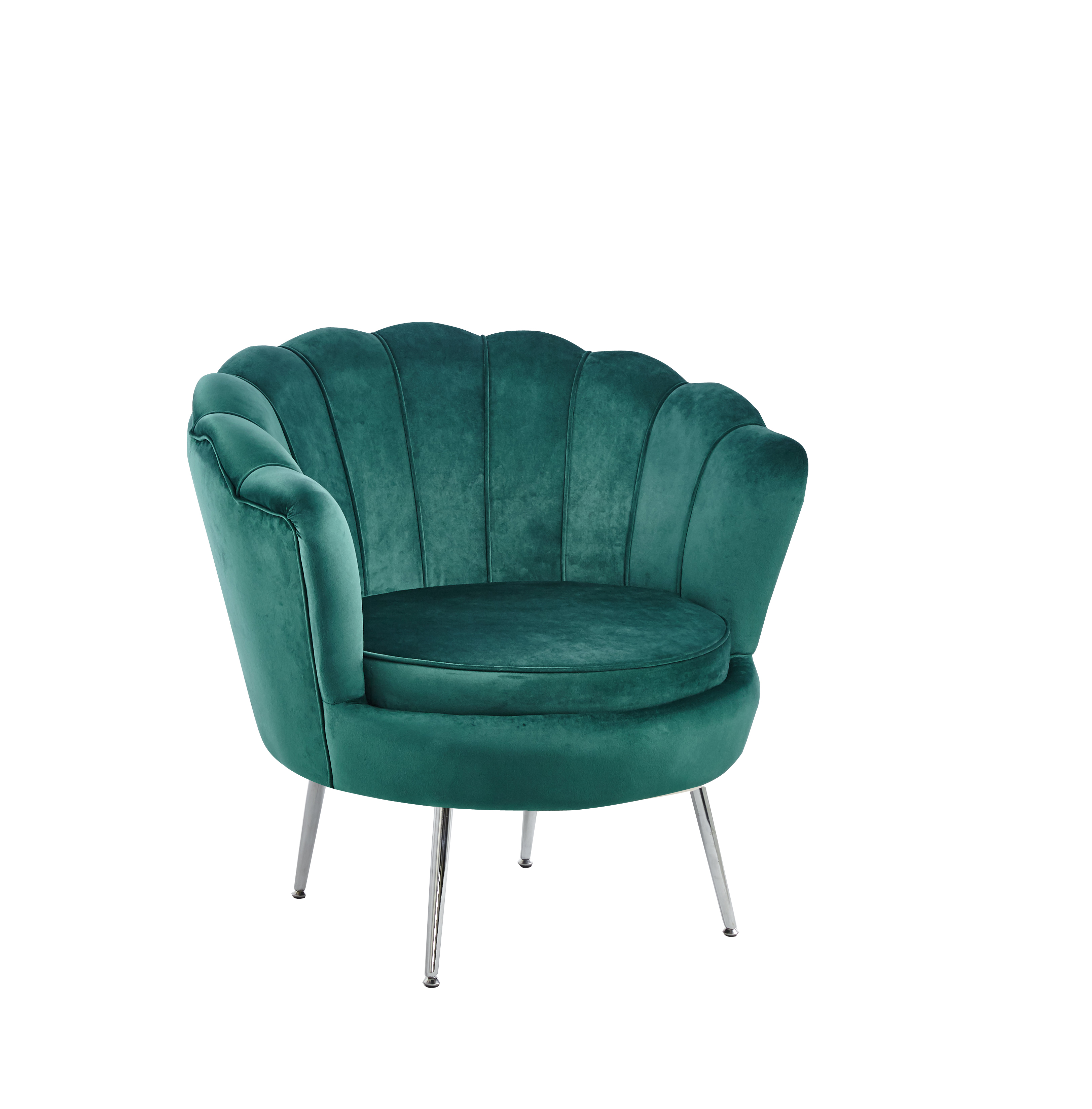 Fotel velvet LC-032-1 zielony /nogi chrom srebrne