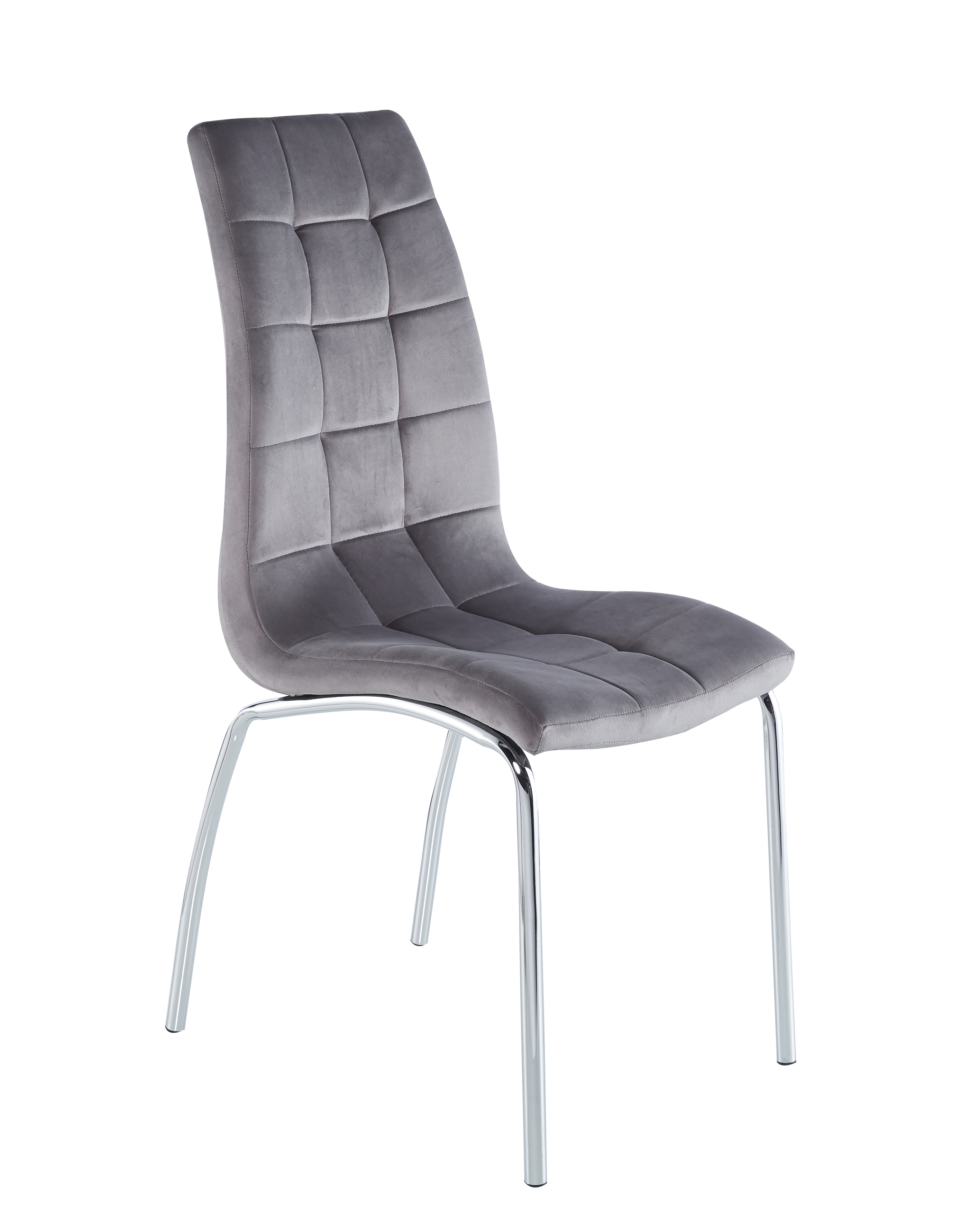 Krzesło do jadalni tapicerowane DC2-092V velvet szare nowoczesne
