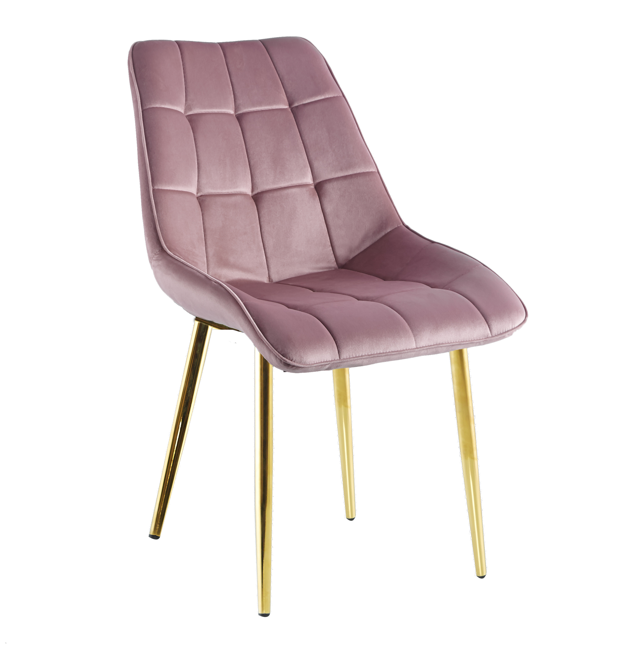 Krzesło velvet (różowe) / złote nogi