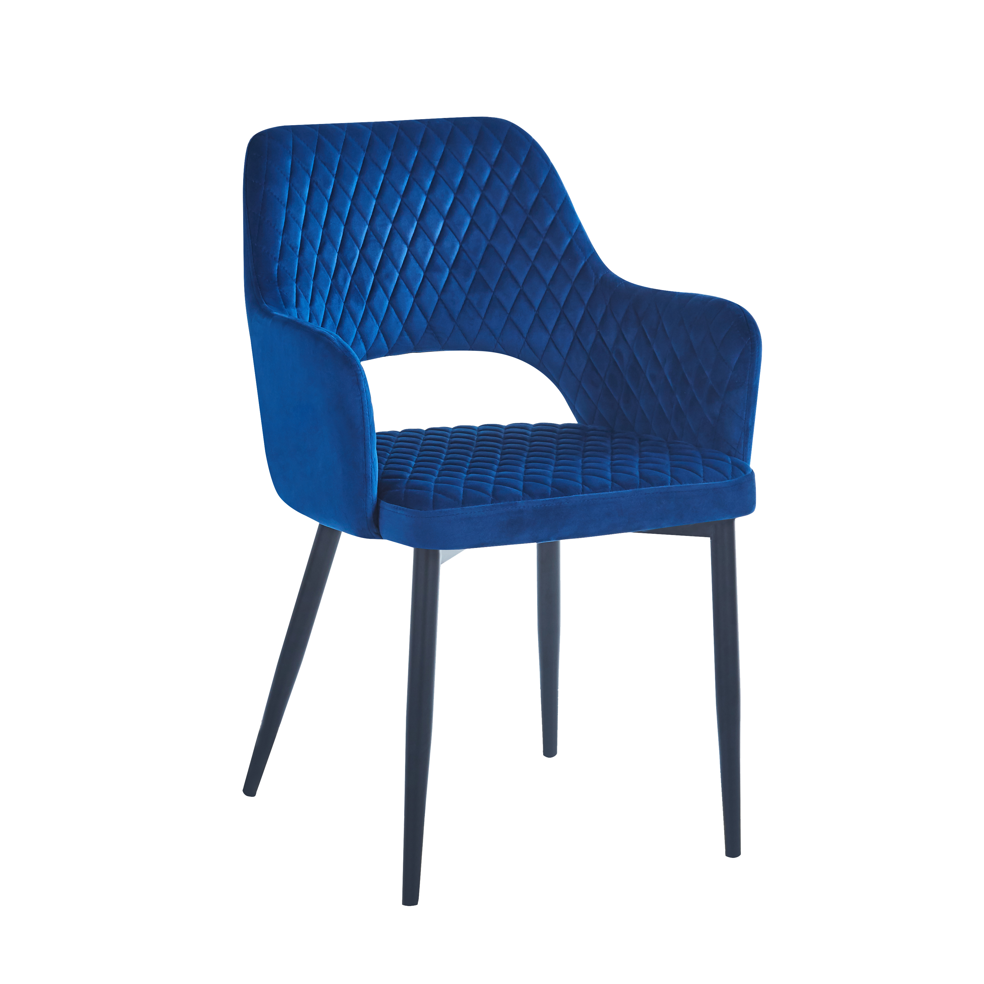 Krzesło K3-FX (B) velvet (niebieskie) - czarny stelaż