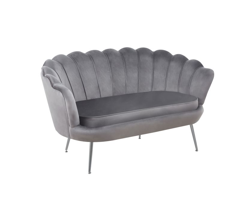 Sofa SF1-FX velvet (szara) /nogi srebrne