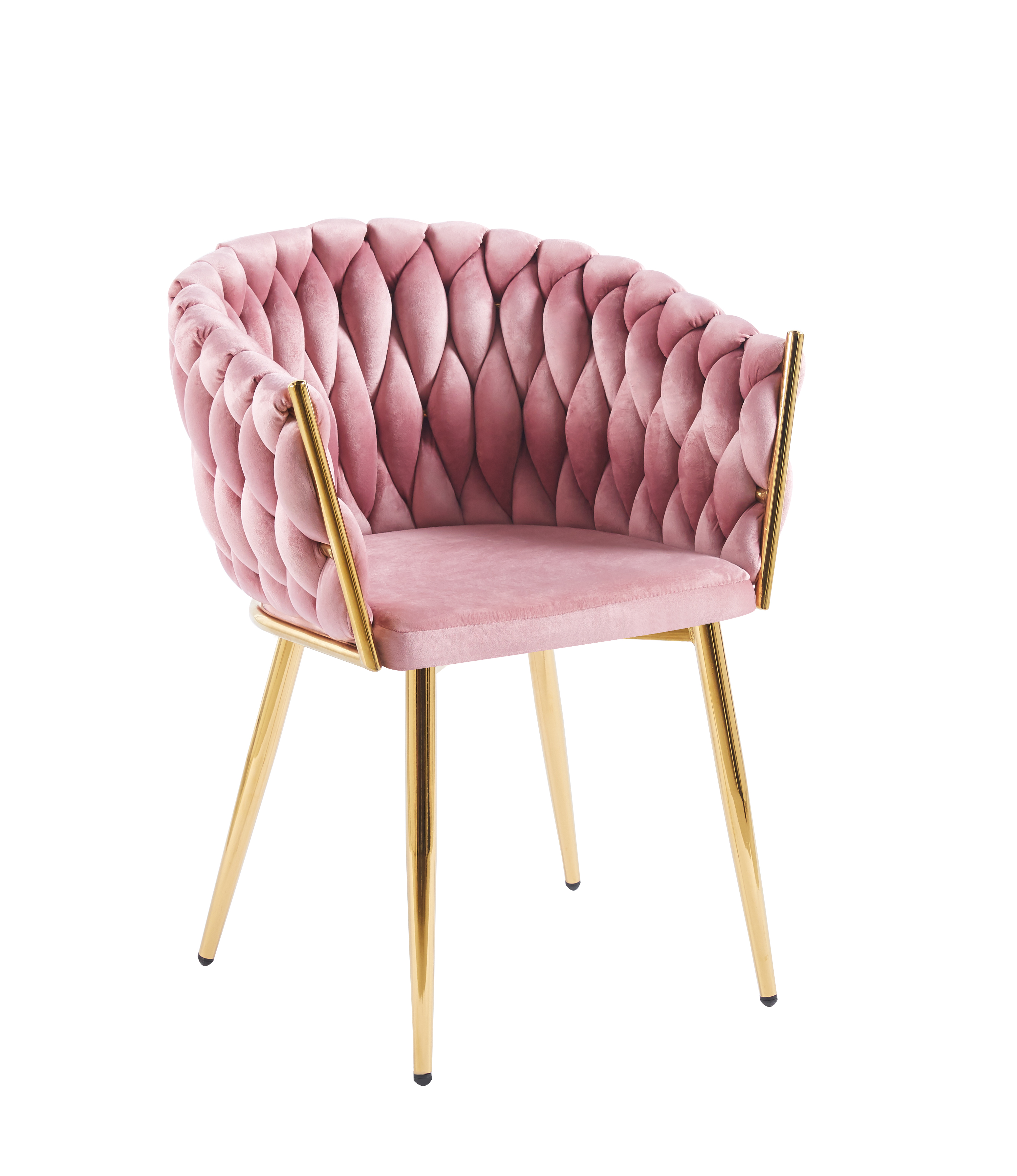 Krzesło K7-FX (G) velvet (różowe) - złoty stelaż