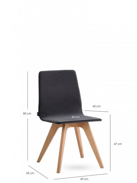 Krzesło SNAP S112 welwetowy grafit/ dąb