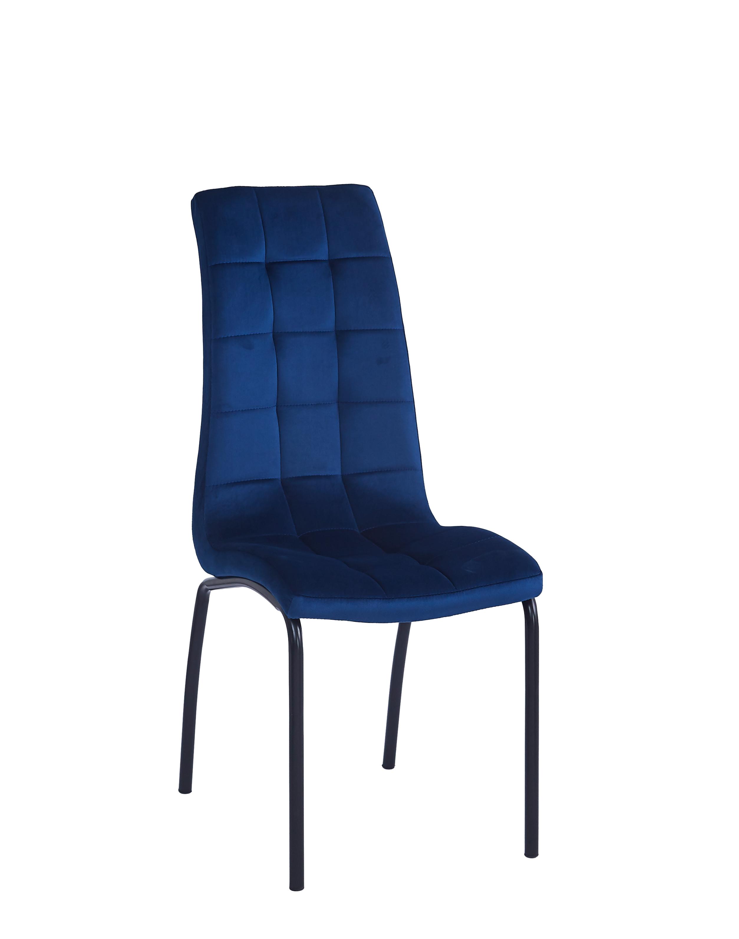 Krzesło DC2-092V (B) velvet (niebieskie) - czarny stelaż