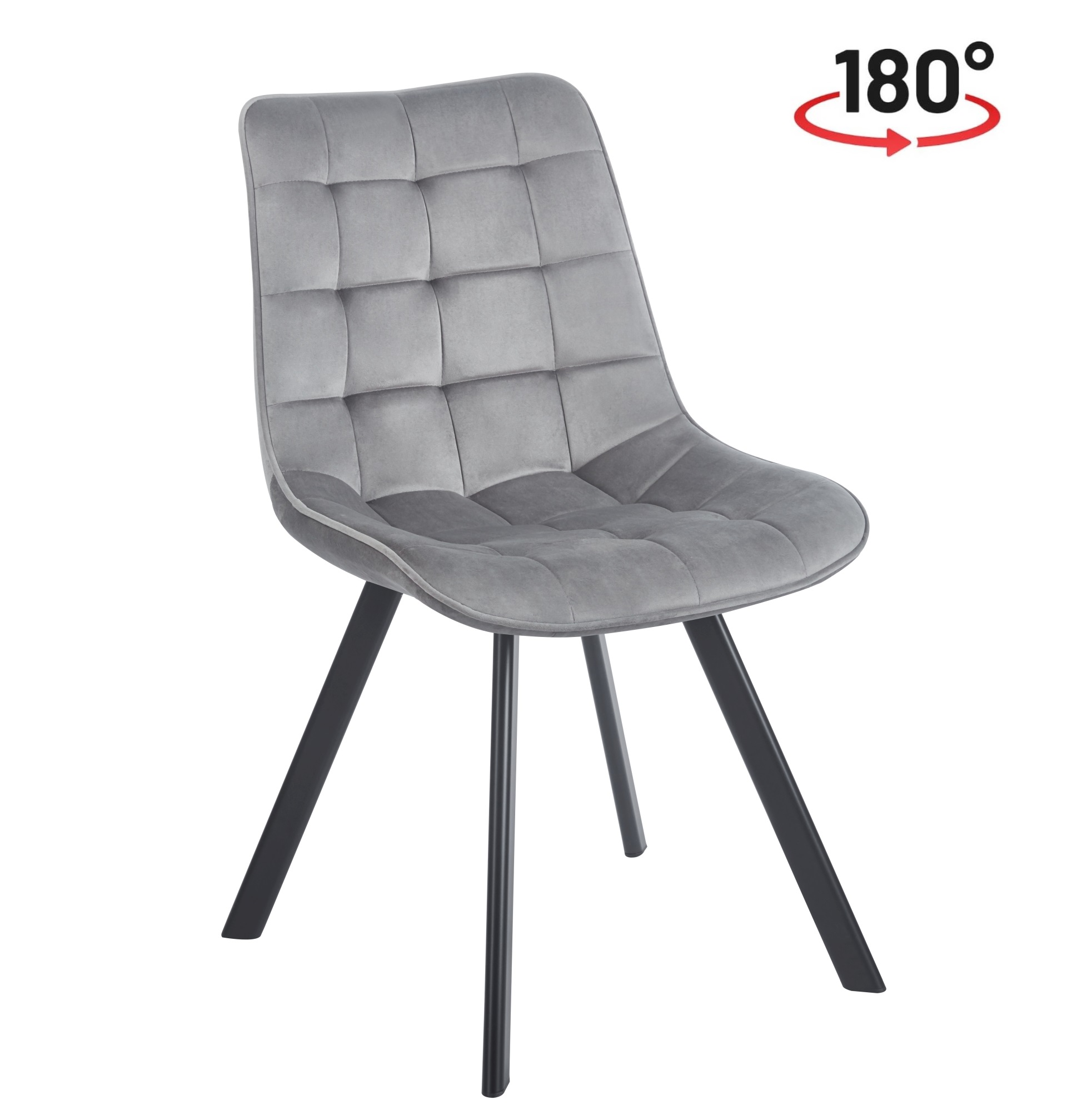 Krzesło KO265-FX velvet (szary) obracane siedzisko