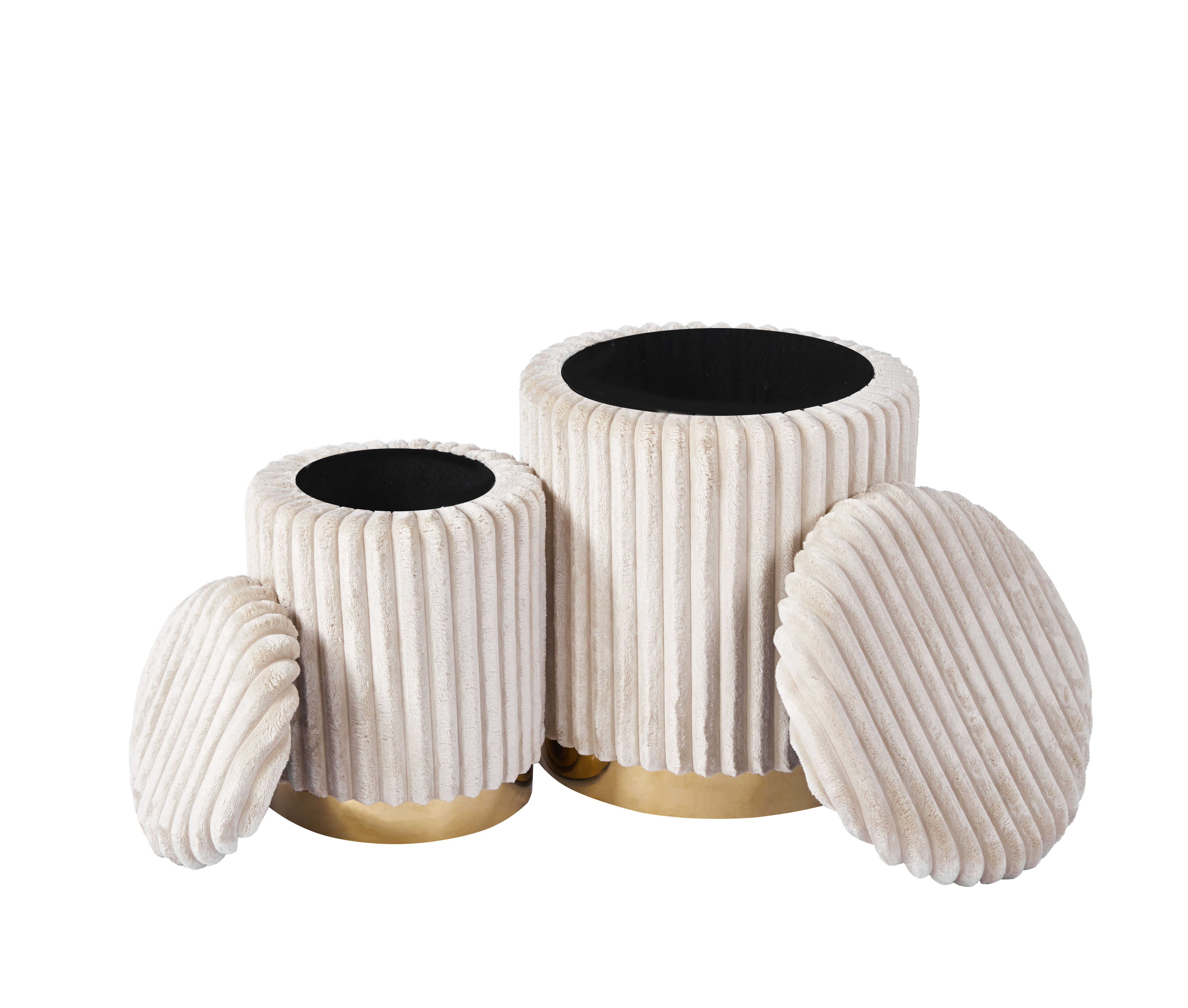 PRZEDSPRZEDA Pufy (zestaw 2 szt.)  P10-FX-149200- Tillia 03 beżowe