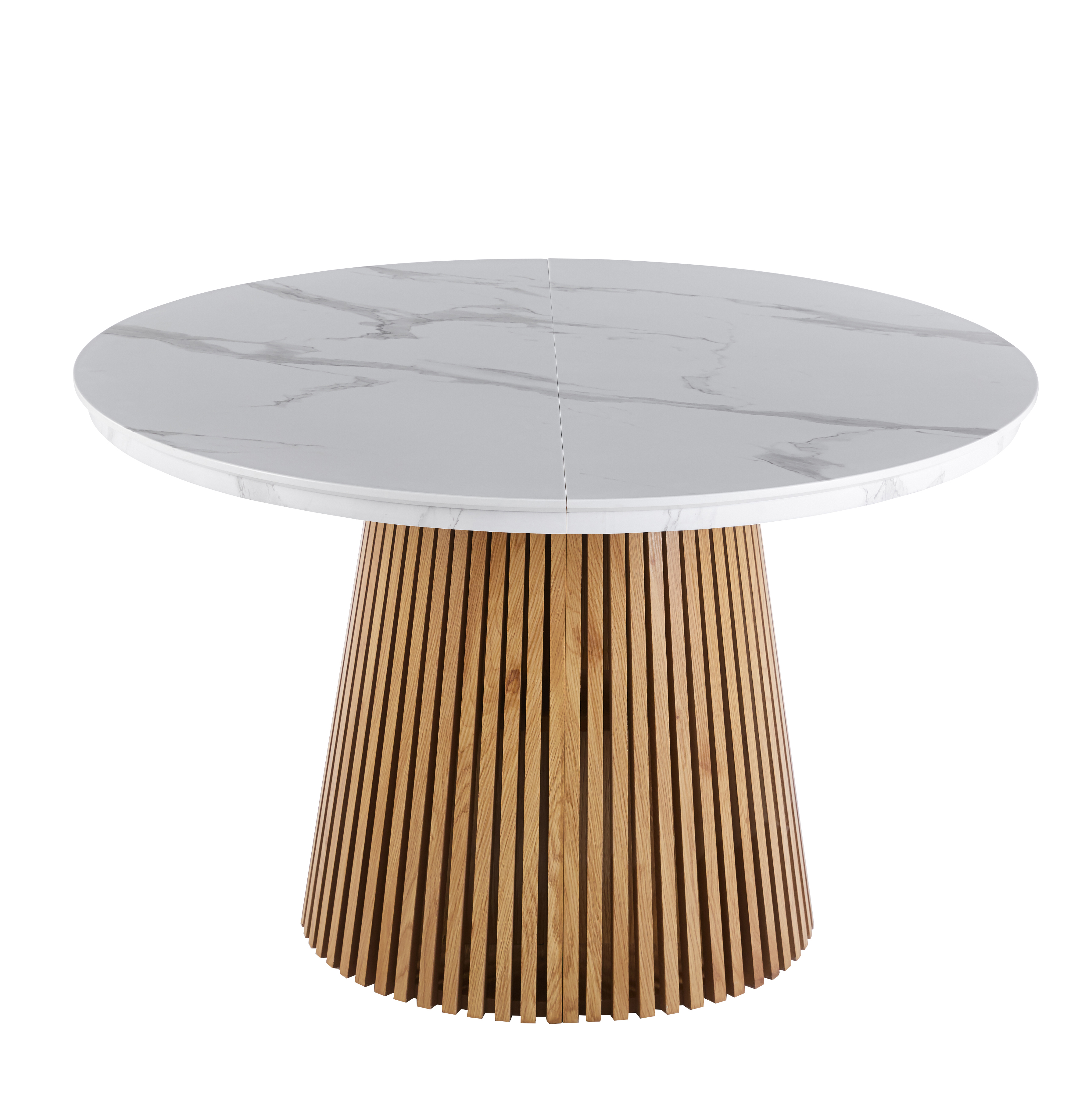 Stół ST30-FX rozkładany (biały marmur/dąb) 120(160/200)x120